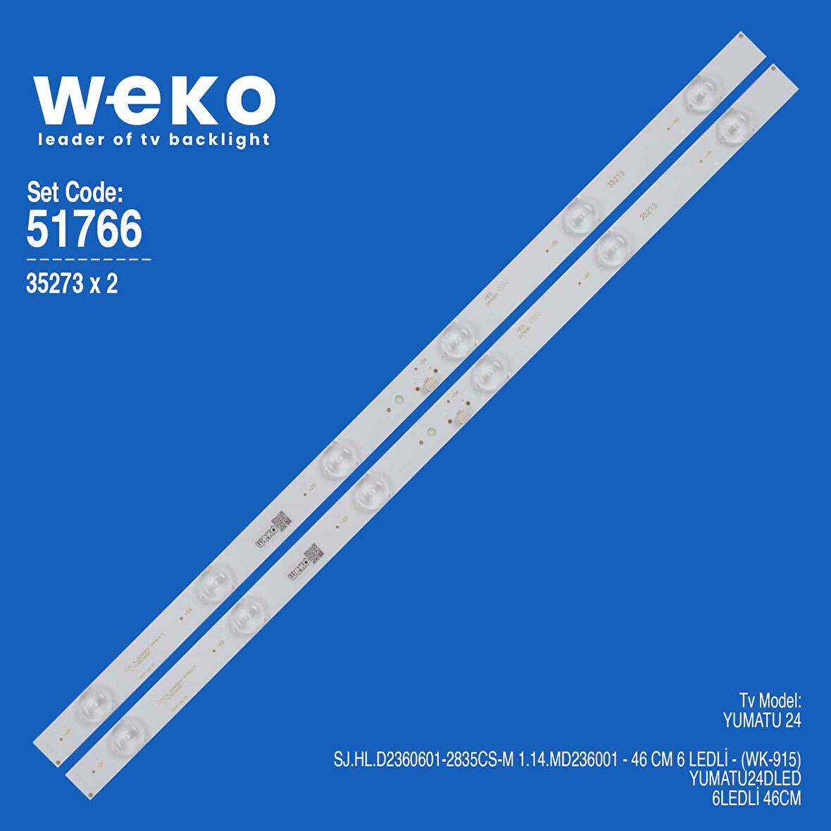 6766 35273X2 SJ.HL.D2360601-2835CS-M 2 ADET LED BAR