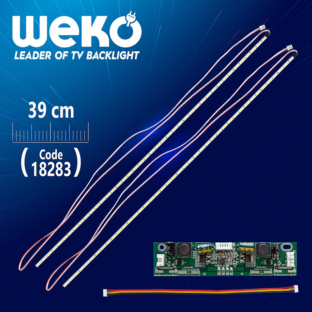 39,5 E-LED 42 LEDLİ 390MM 360-450MA 48-51V ÇİFT LED+SÜRÜCÜ+KABLO TAKIM