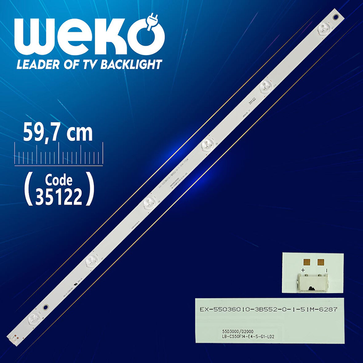 LB-C550F14-E4-S-G1-LD2 - LB55036 V1 - 55D3000/D2000 - KHP200591A - 59.7 CM 6 LEDLİ -