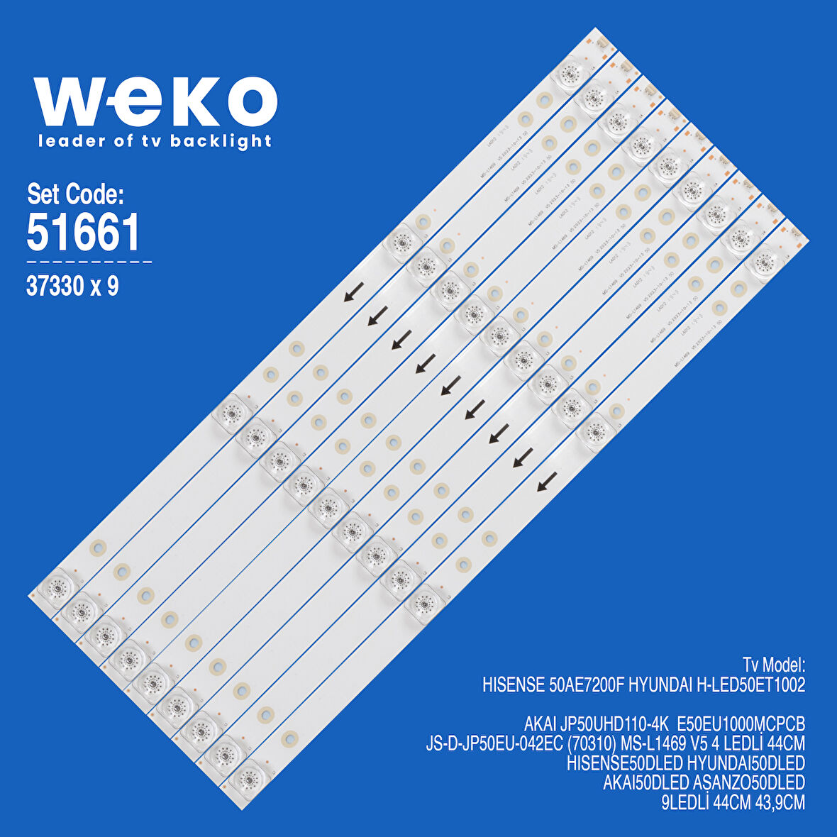 6661 37330X9 JS-D-JP50EU-042EC MS-L1469 V5 9 ADET LED BAR