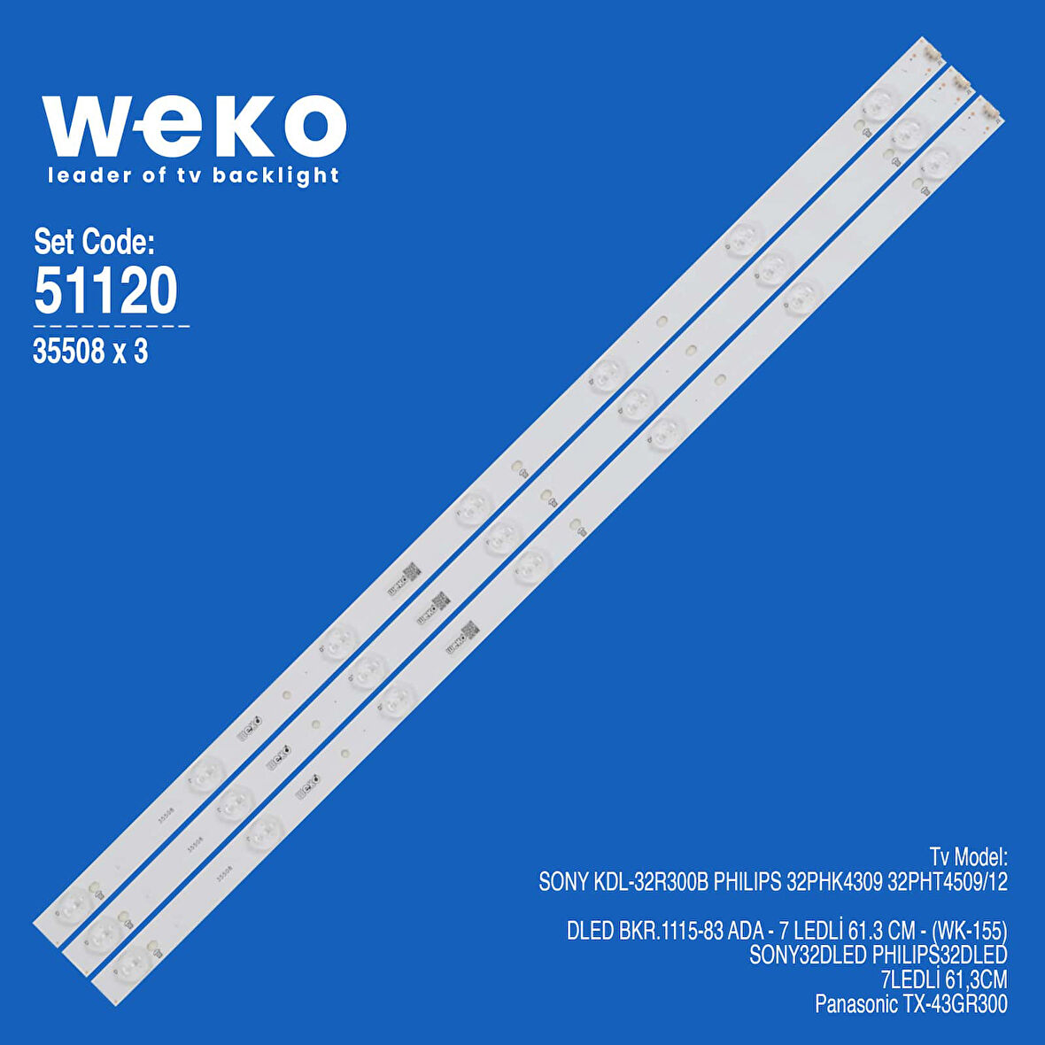 6120 35508X3 DLED BKR.1115-83 3 ADET LED BAR
