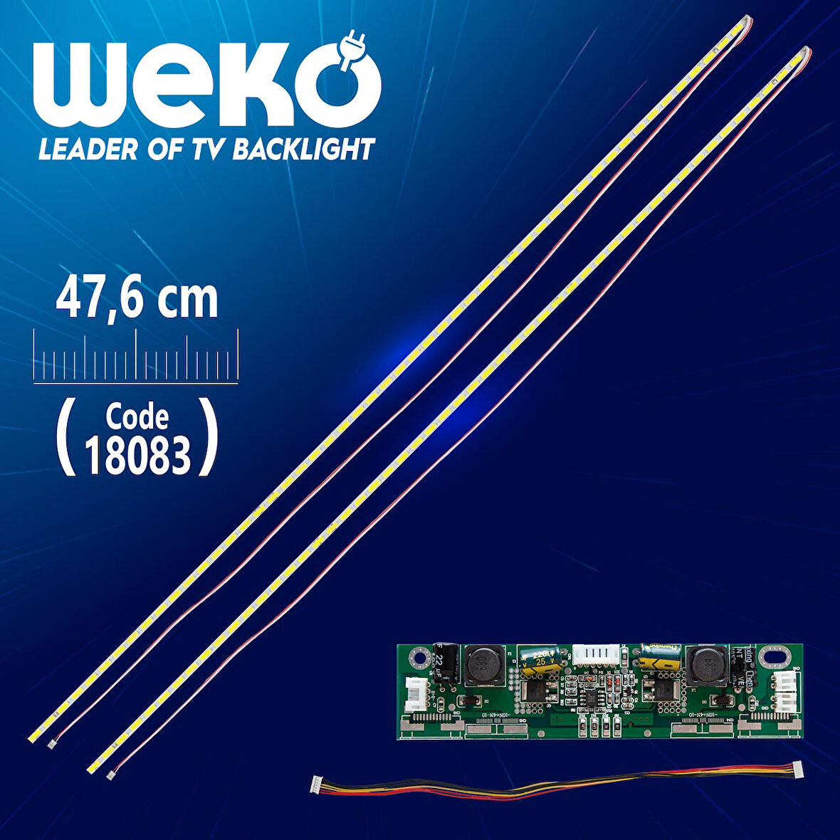 43 E-LED 51 LEDLİ 476MM 360-450MA 51-54V ÇİFT LED+SÜRÜCÜ+KABLO TAKIM