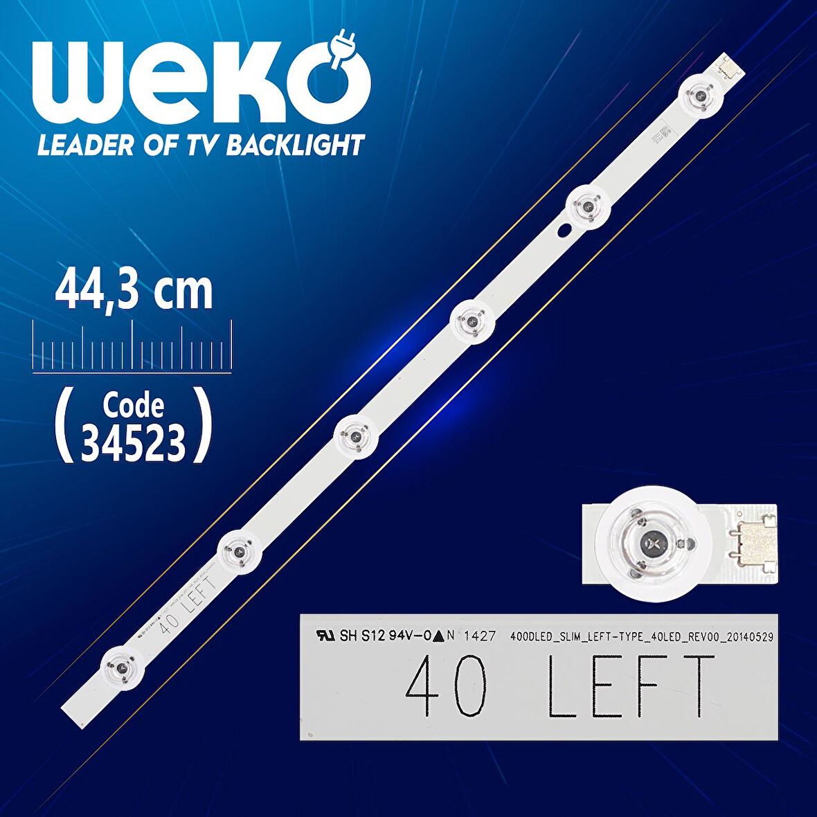 400DLED_SLIM_LEFT-TYPE_40LED_REV00 - 44.3 CM 6 LEDLİ