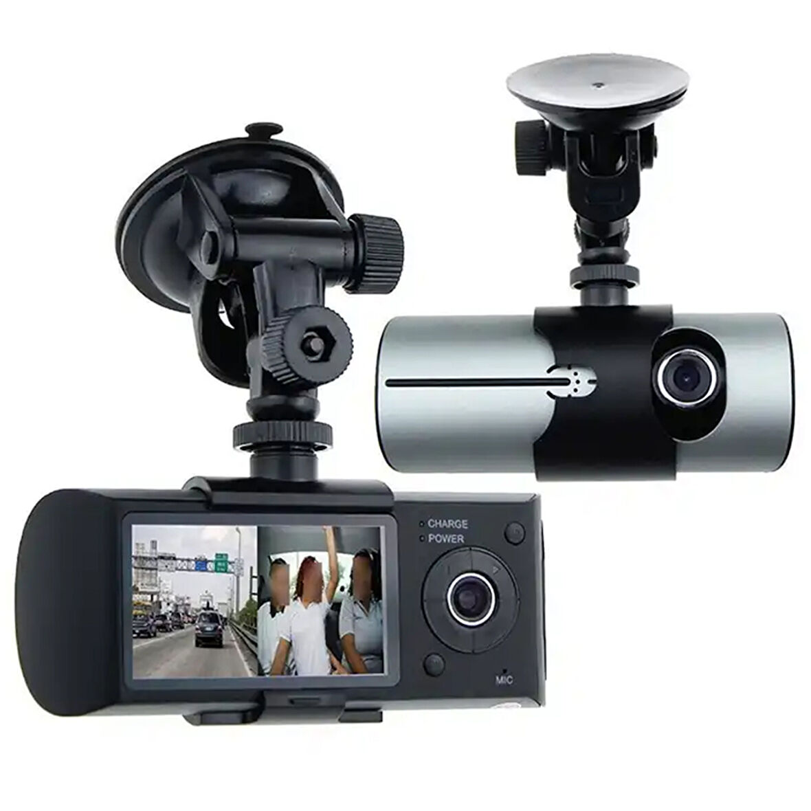 R300 GPS KAYIT DESTEKLİ ÇİFT KAMERALI ARAÇ İÇİ DVR KAMERA SET