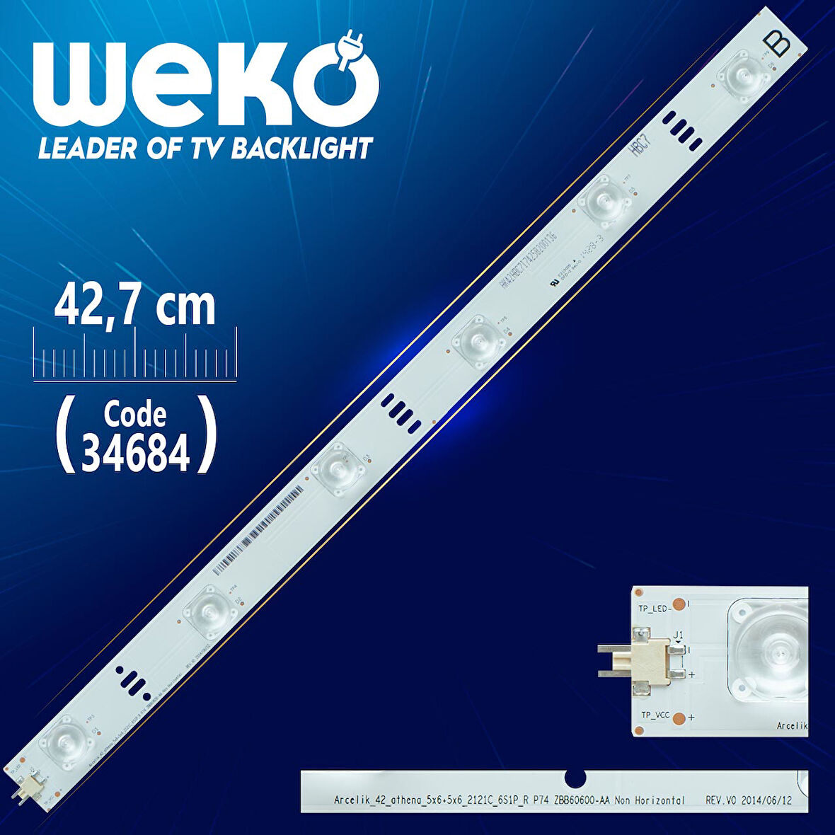 _42_ATHENA_5X6+5X6_2121C_6S1P_R P74 ZBB60600-AA NON HORİZONTAL REV.V0 42,7 CM 6 LEDLİ