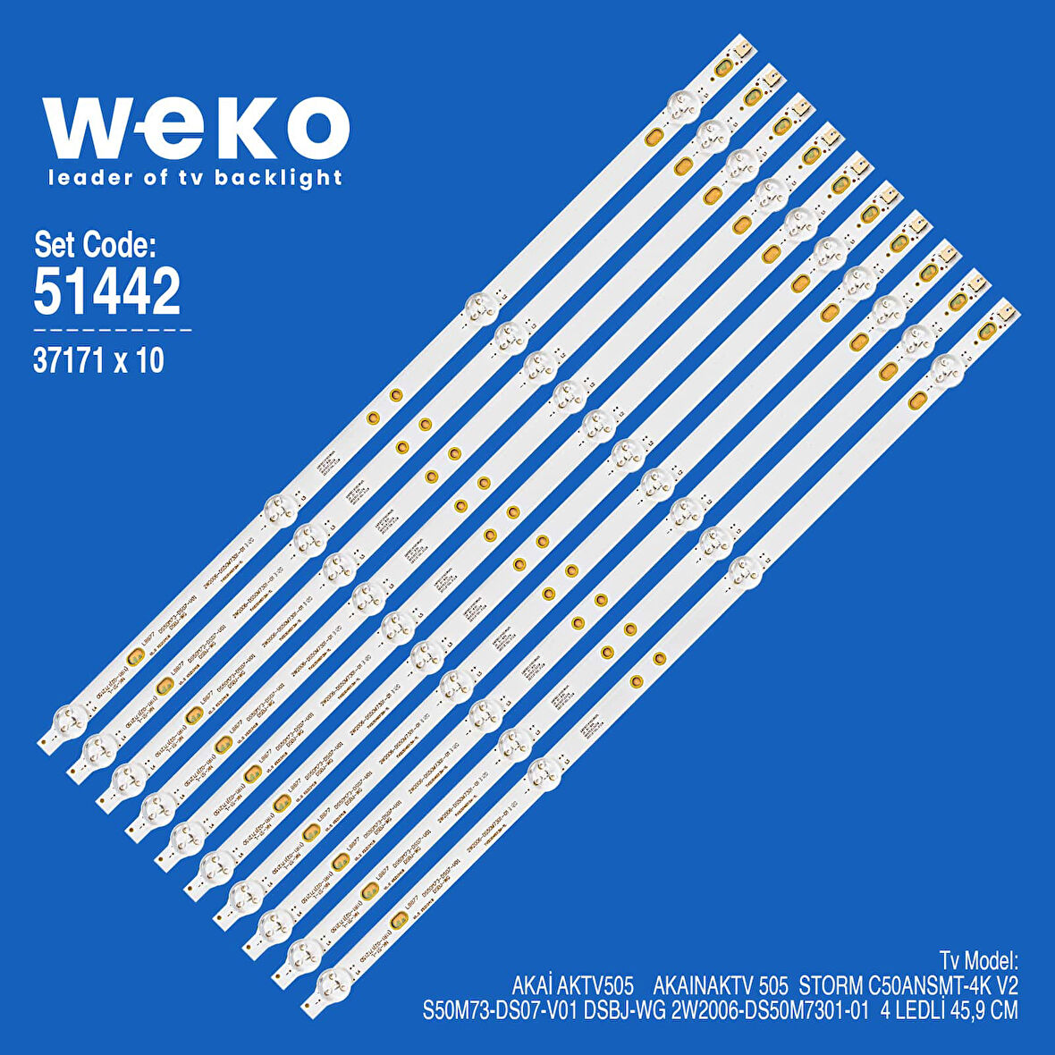 6442 37171X10 DS50M73-DS07-V01 DSBJ-WG 2W2006-DS50M7301-01 10 ADET LED BAR