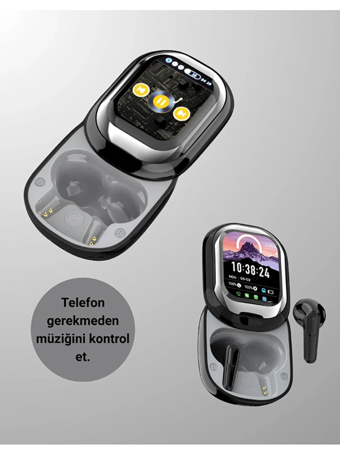  Kulak Içi Kulaklık Akıllı LED Ekran Renkli Dokunmatik Ekranlı Kablosuz Bluetooth Kulaklık Pr-Se-One Henüz değerlendirilmemiş İlk sen değerlendir
