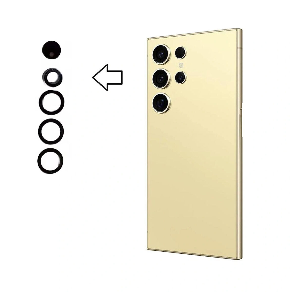 Galaxy S24 Ultra 5g S928 İle Uyumlu Kamera Camı İthal