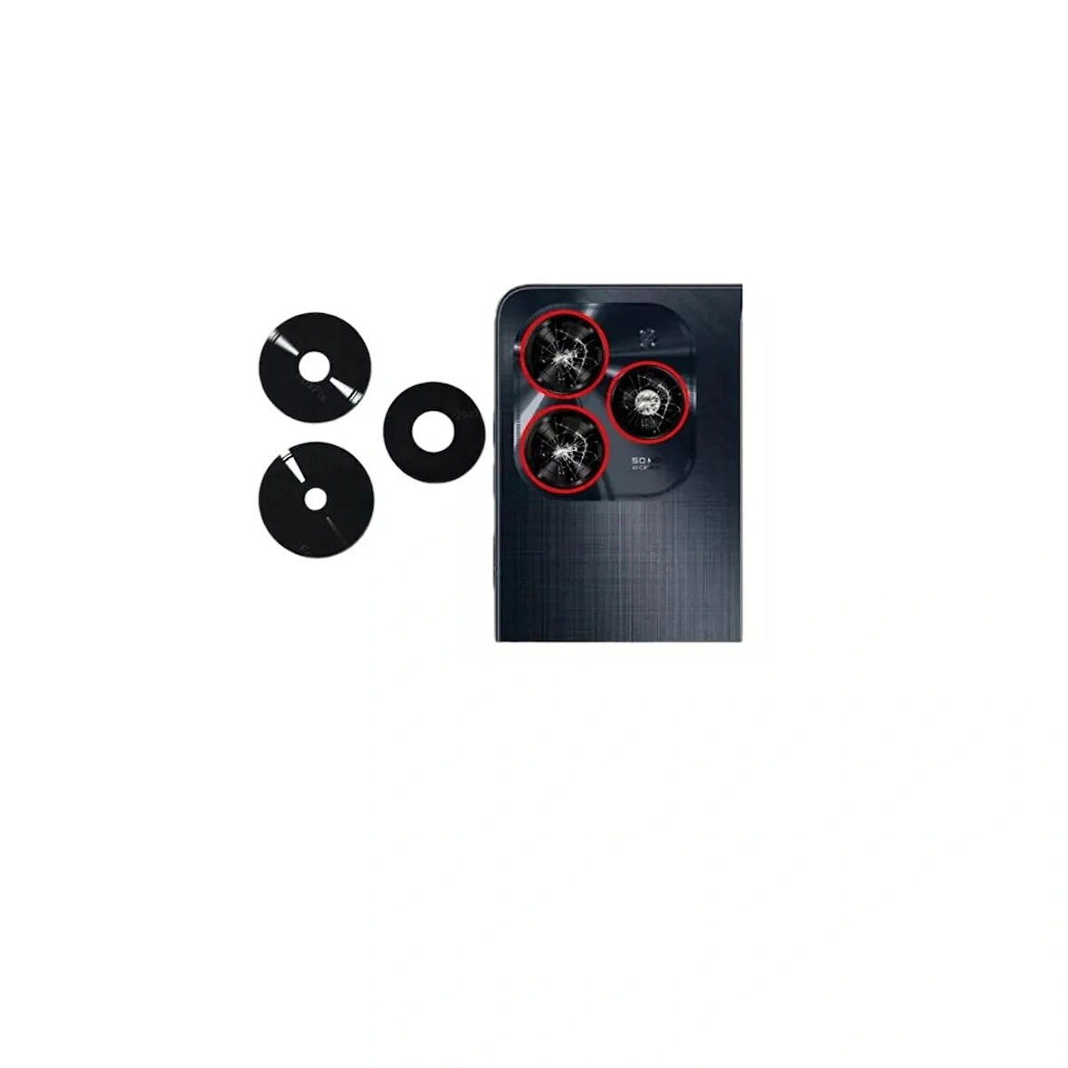 Tecno Spark 20c İle Uyumlu Kamera Camı İthal Set BG7N Bg7