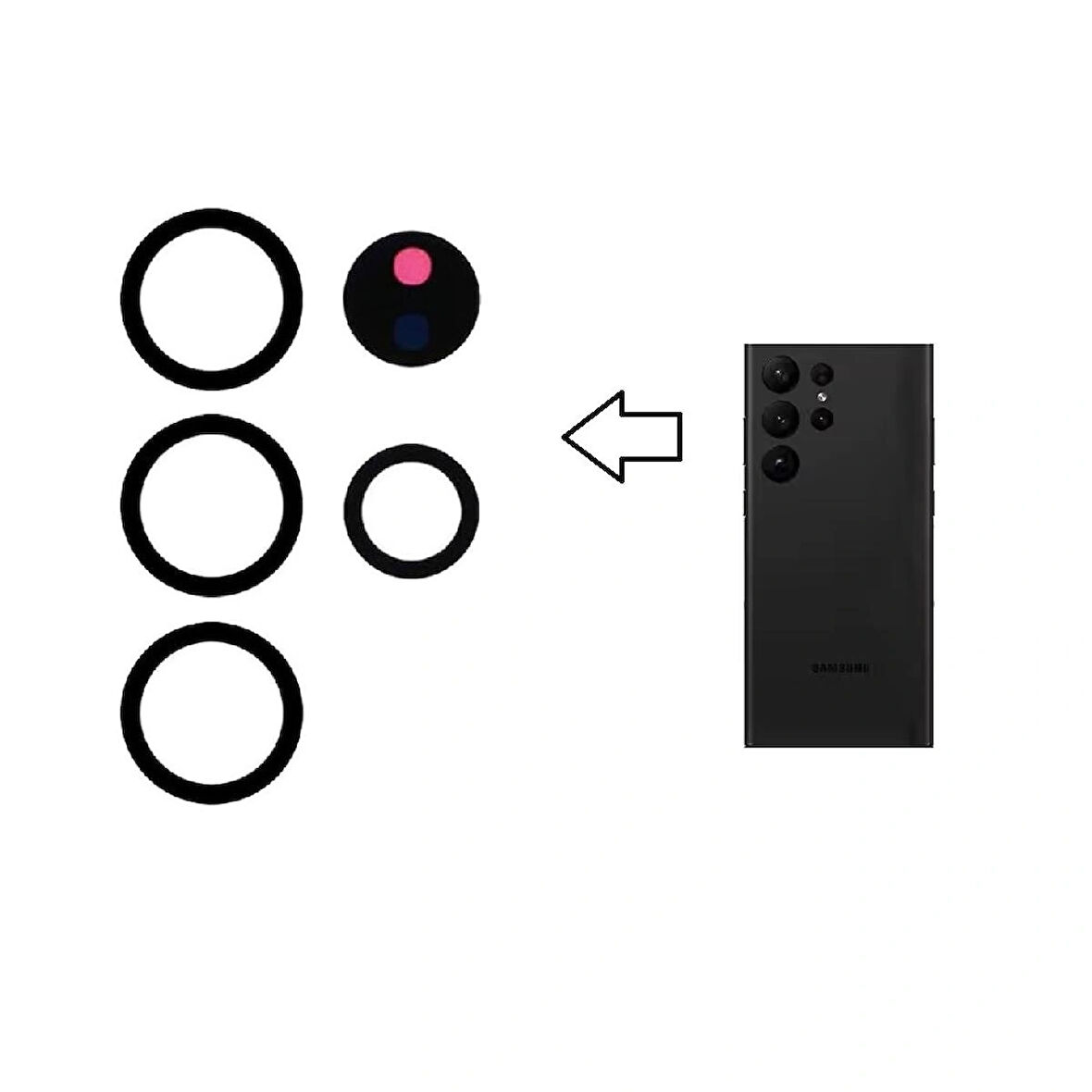 Galaxy S23 Ultra S918 İle Uyumlu Kamera Camı İthal Set