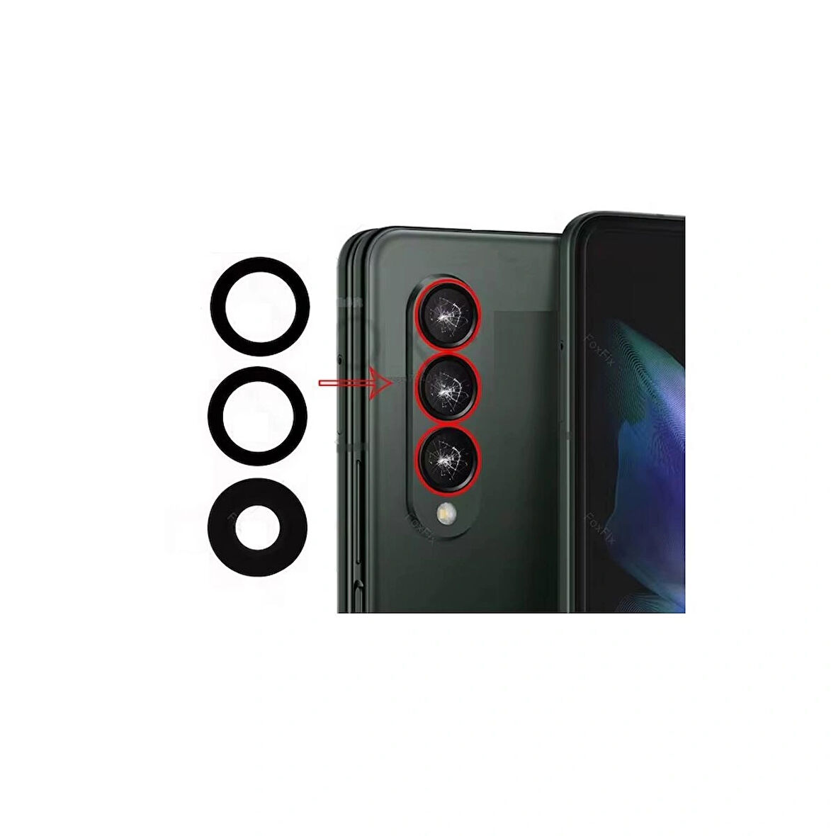 Galaxy Z Fold 3 İle Uyumlu Kamera Camı İthal Set F926U