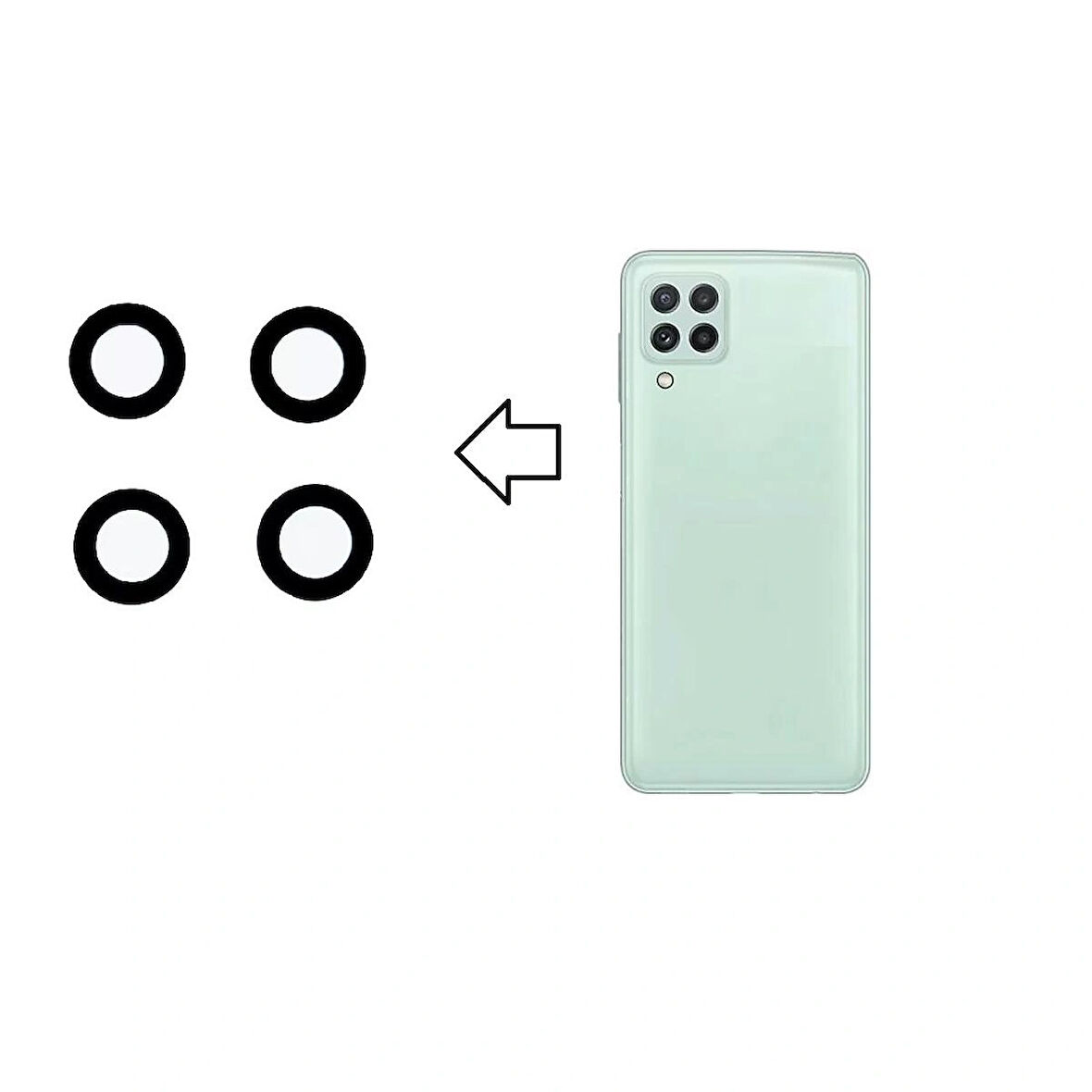 Galaxy M33 5G M336b İle Uyumlu Kamera Camı İthal Set