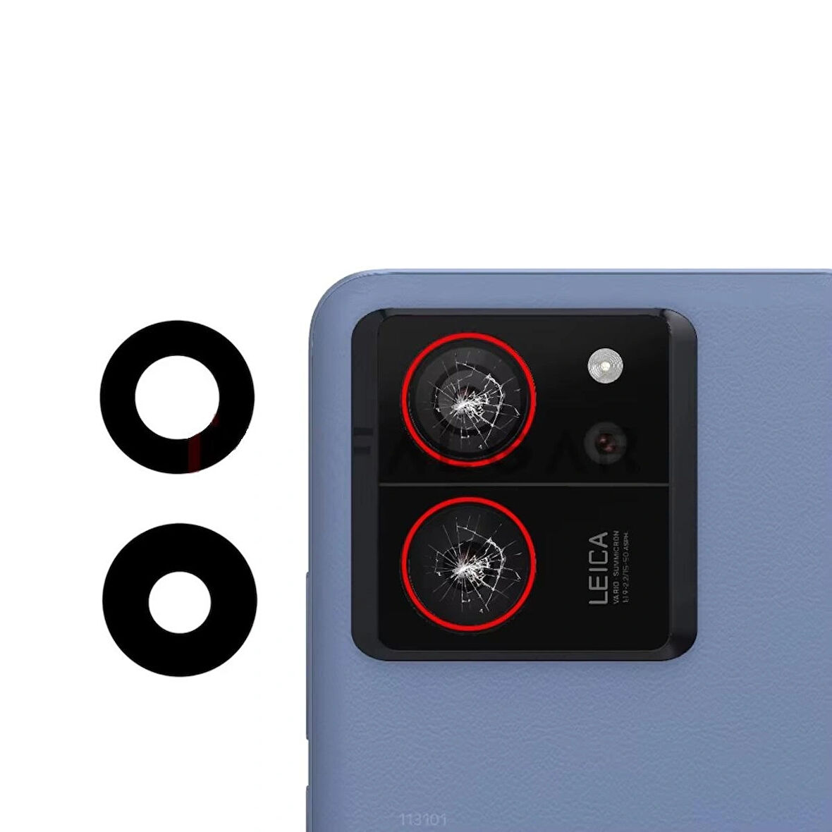 Xiaomi Mi 13T 13T Pro İle Uyumlu Kamera Camı İthal Tekli Set