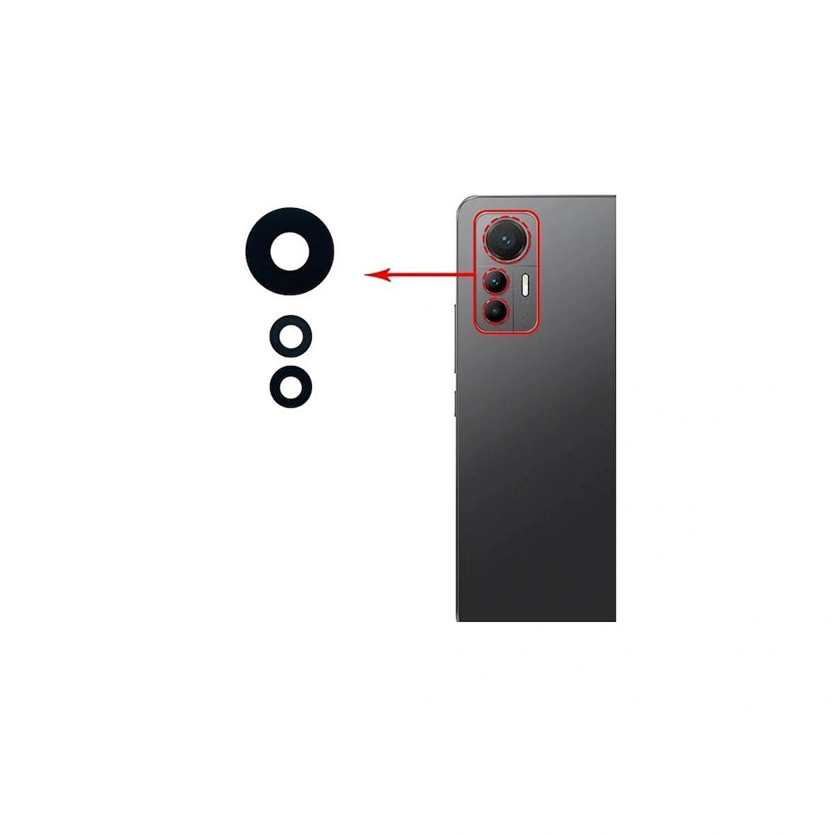Xiaomi 12 İle Uyumlu Kamera Camı İthal Set 2201123G 2201123C