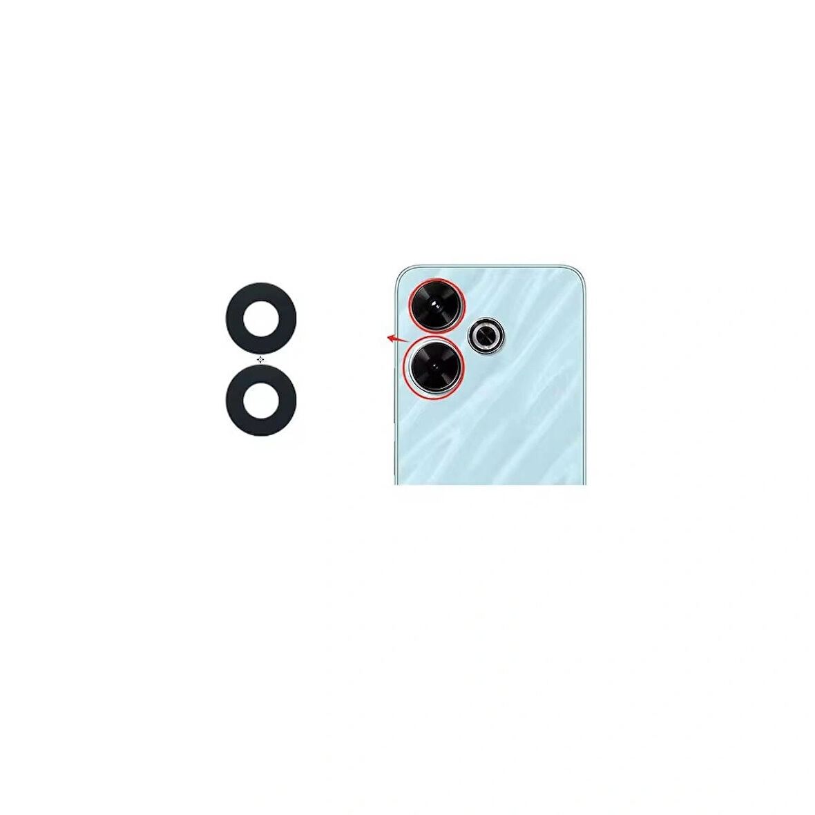 Xiaomi Redmi 13 İle Uyumlu Kamera Camı İthal Tekli Set
