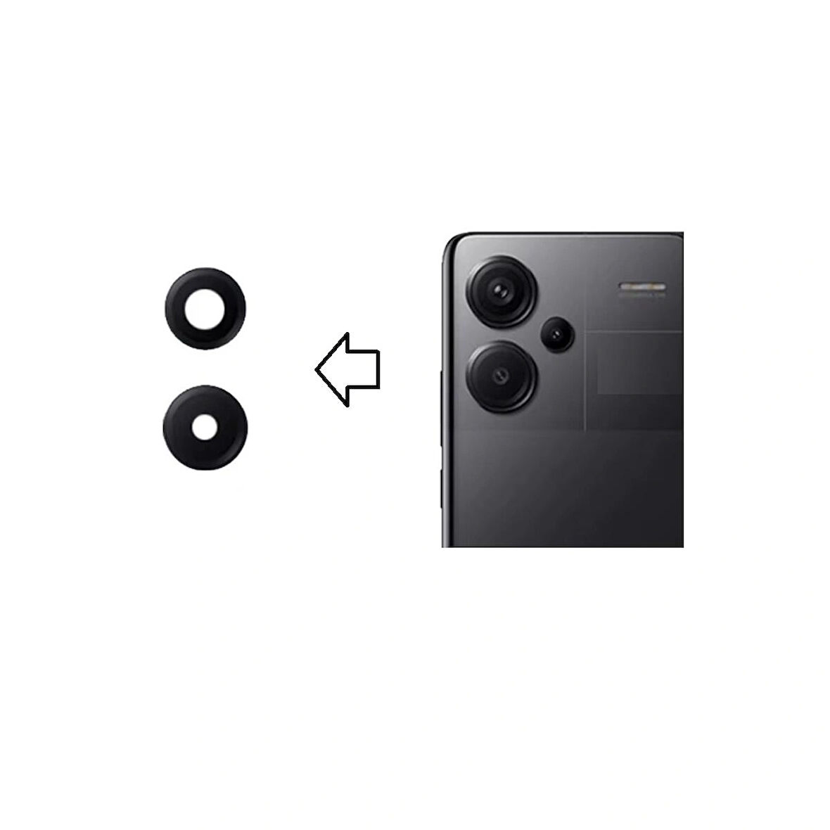Xiaomi Redmi Note 13 Pro Plus 5G İle Uyumlu Kamera Camı İthal Set