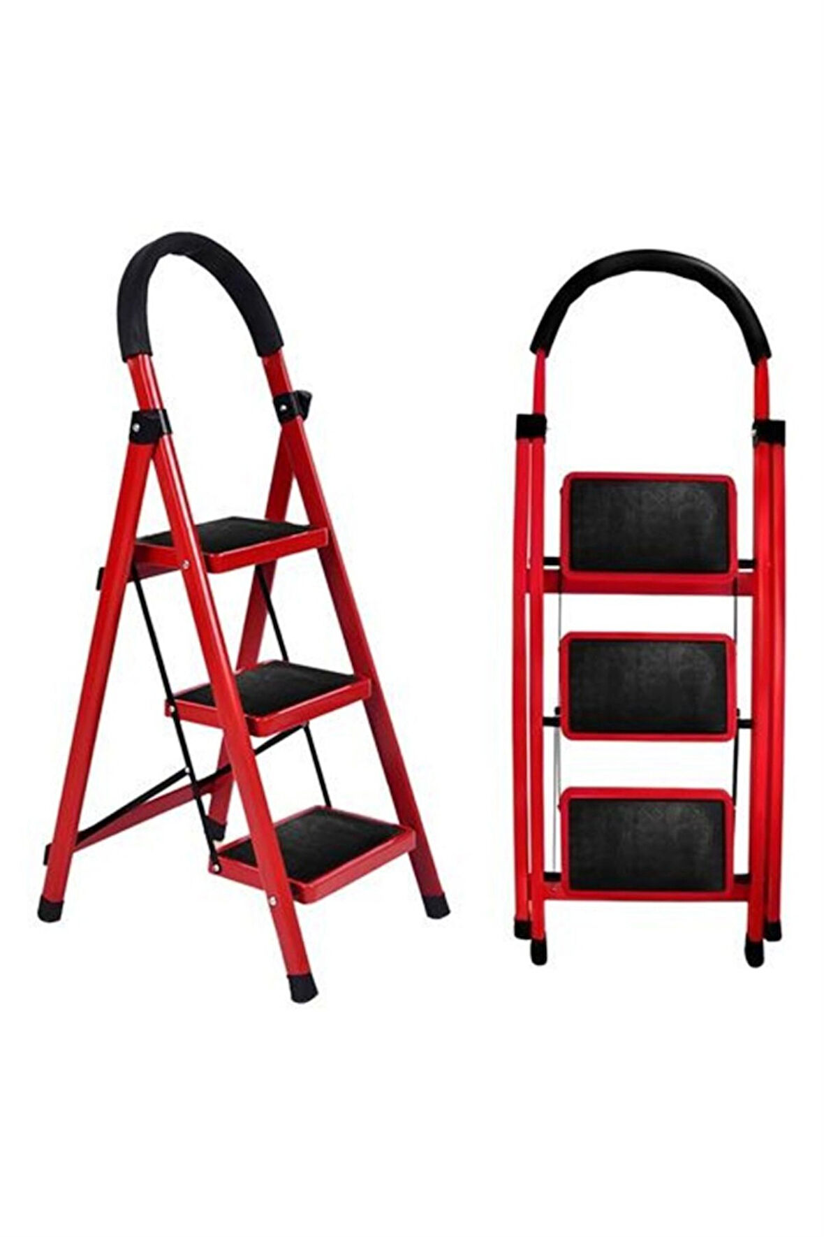 Yakut Serisi - CARNAVAL 3'LÜ EV TİPİ MERDİVEN  Kırmızı