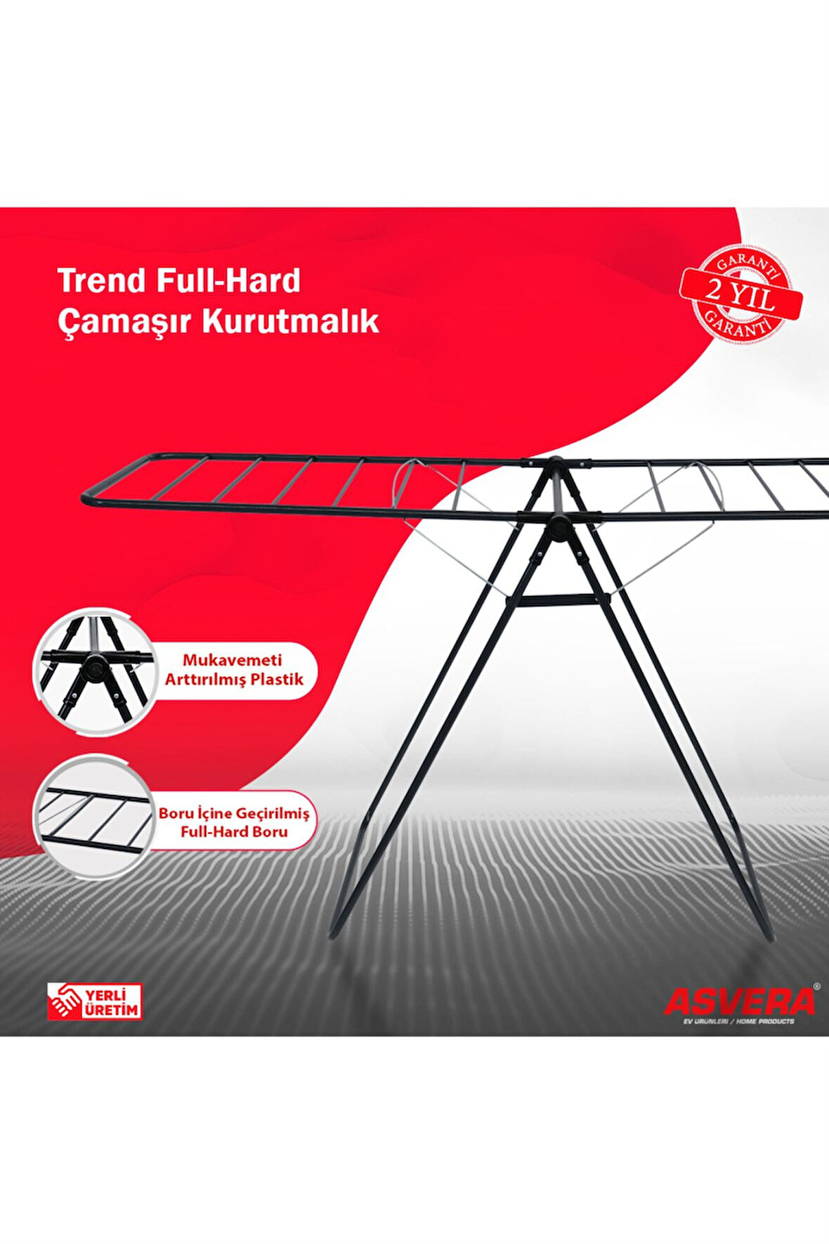 Yakut Serisi - Trend Full-Hard Borulu Çamaşır Kurutmalık - Ekonomik Çamaşır Kurutma Askısı