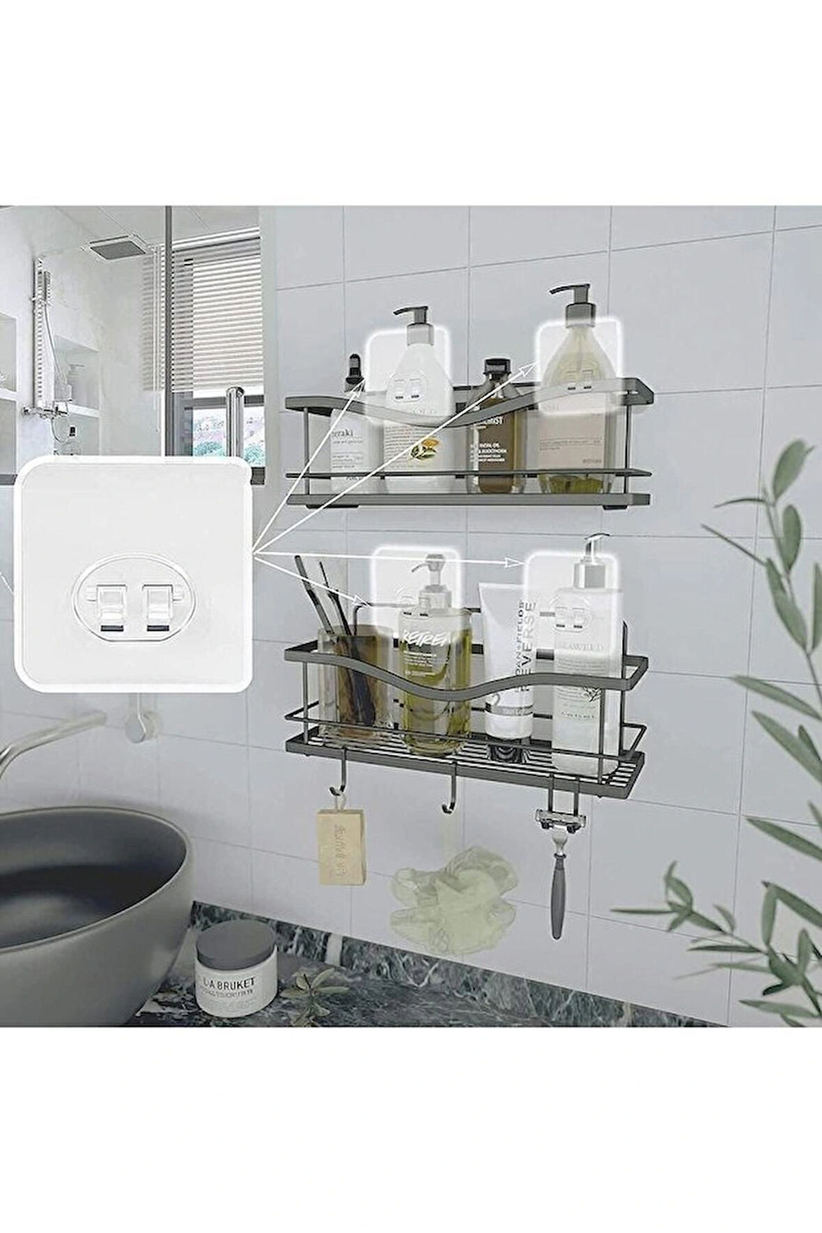 TncShop 1 Adet Güçlü Yapışkanlı Askı Bant | Banyo Rafları ve Askılar İçin