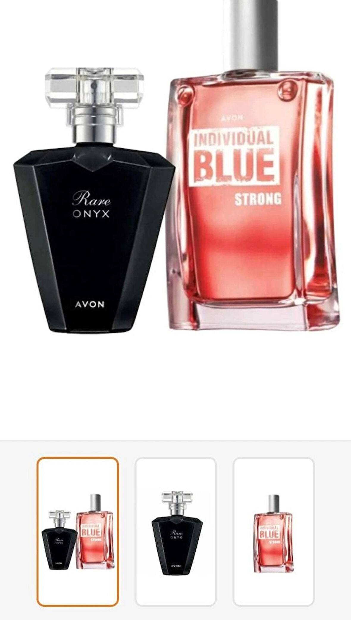 Avon Rare Onyx Edp 50 ml Kadın Parfüm ve Individual Blue Strong Edt 100 ml Erkek Parfüm Paketi
