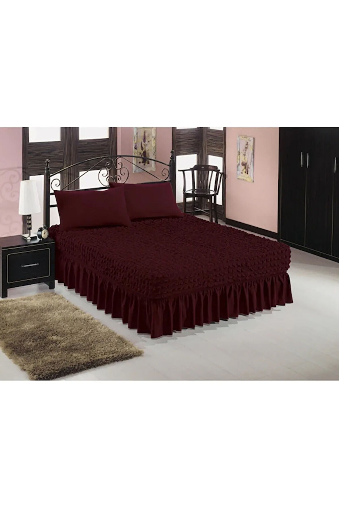Bürümcük Kumaş Lastıkli Çarşaf Etekli, Esnekli Yatak Örtüsü 160 X 200 Ve 180x200