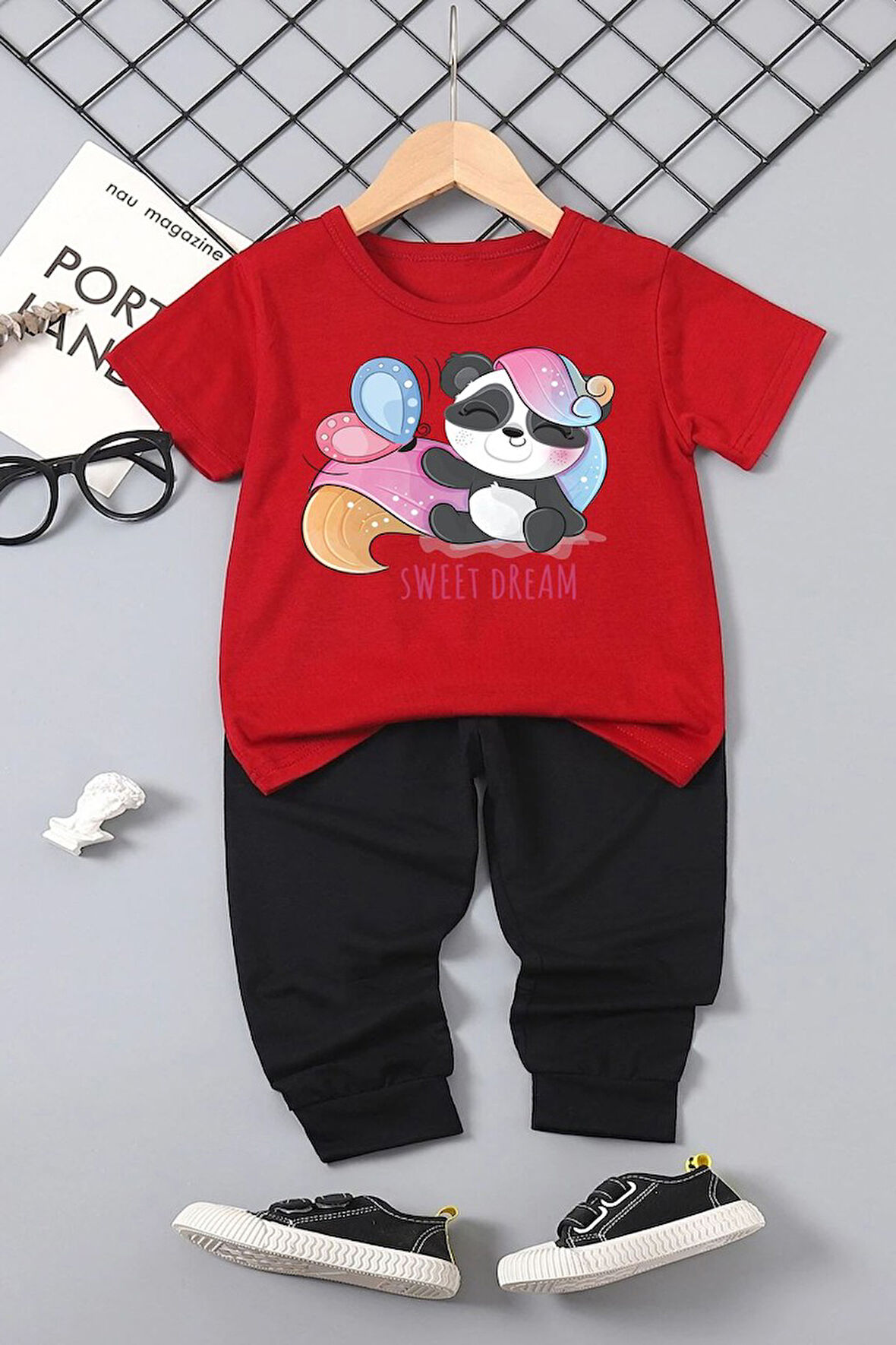 Uyguntarz Çocuk Sweet Dream Panda Alt - Üst Eşofman Takımı