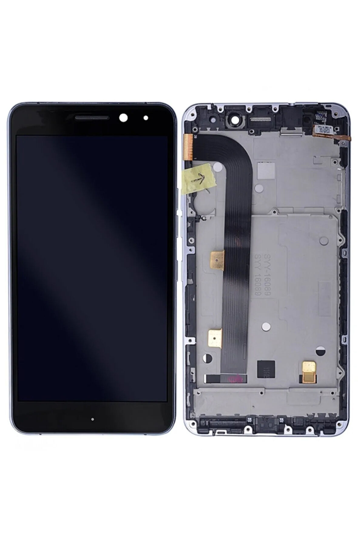 General Mobile Gm5 Plus Uyumlu Sıfır Lcd Ekran Dokunmatik Lens Çıtalı - Siyah