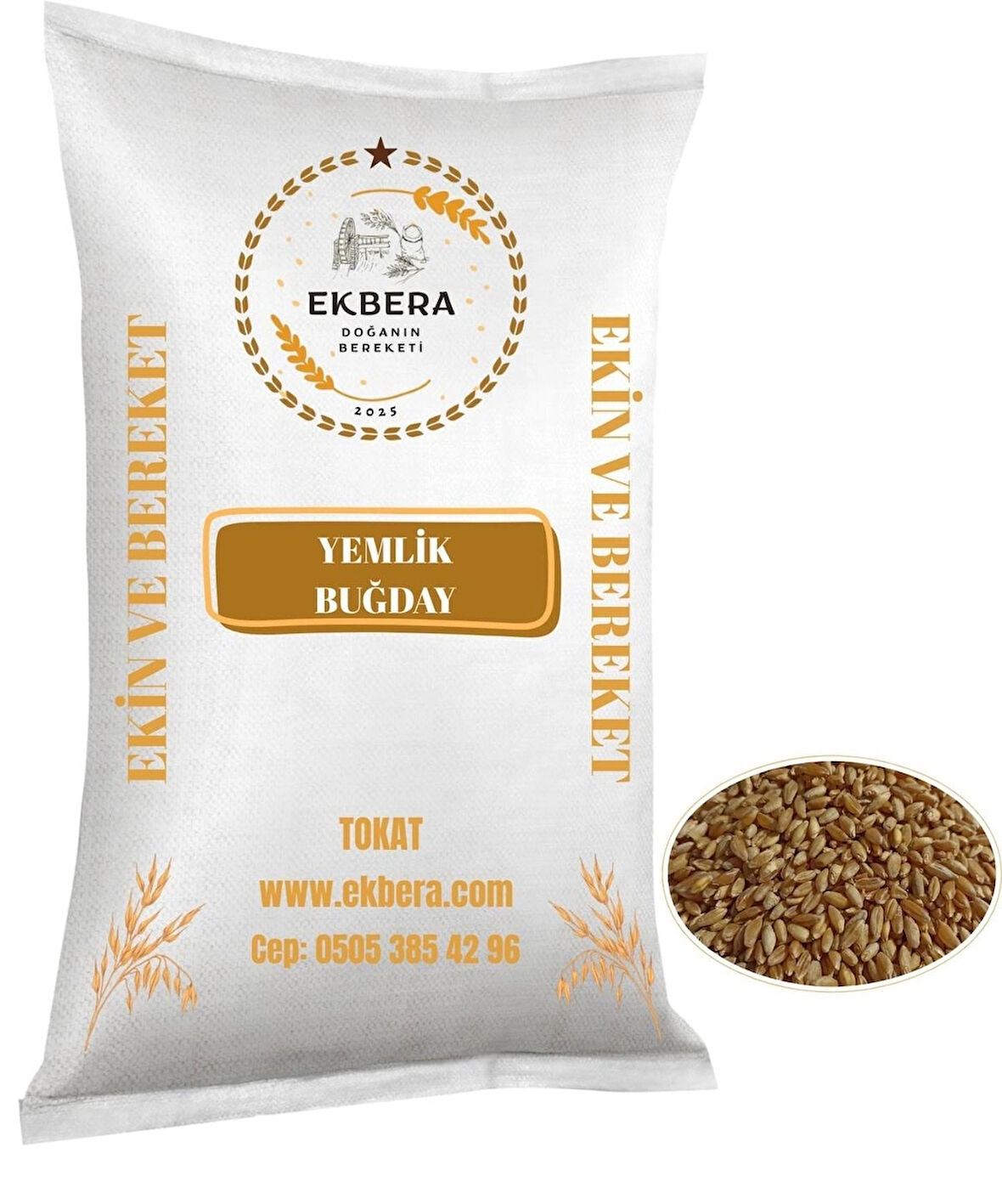 EKBERA - Tavuk, Güvercin ve Kanatlılar Için Yemlik Buğday (Sarı Tane) - 1 kg