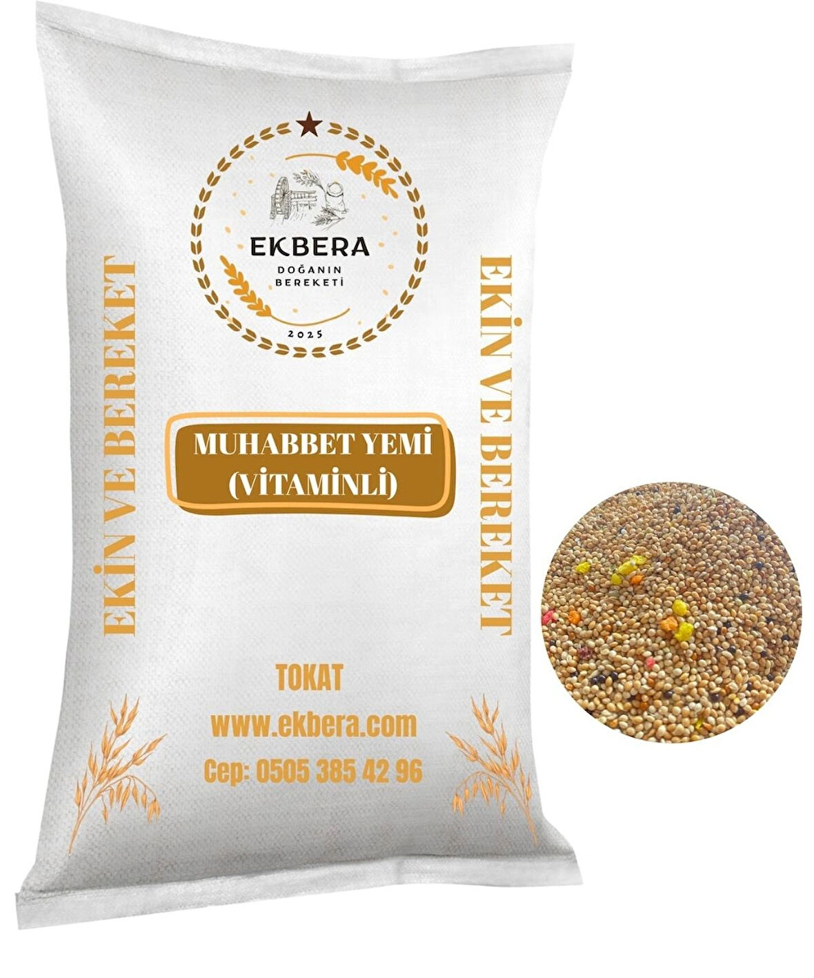 EKBERA - Karışık Muhabbet Yemi – Vitaminli & Renkli – 5 kg - Yeni Mahsül