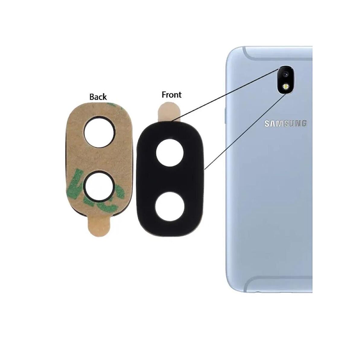 Samsung Galaxy J7 Pro 2017 J730F İle Uyumlu Kamera Camı