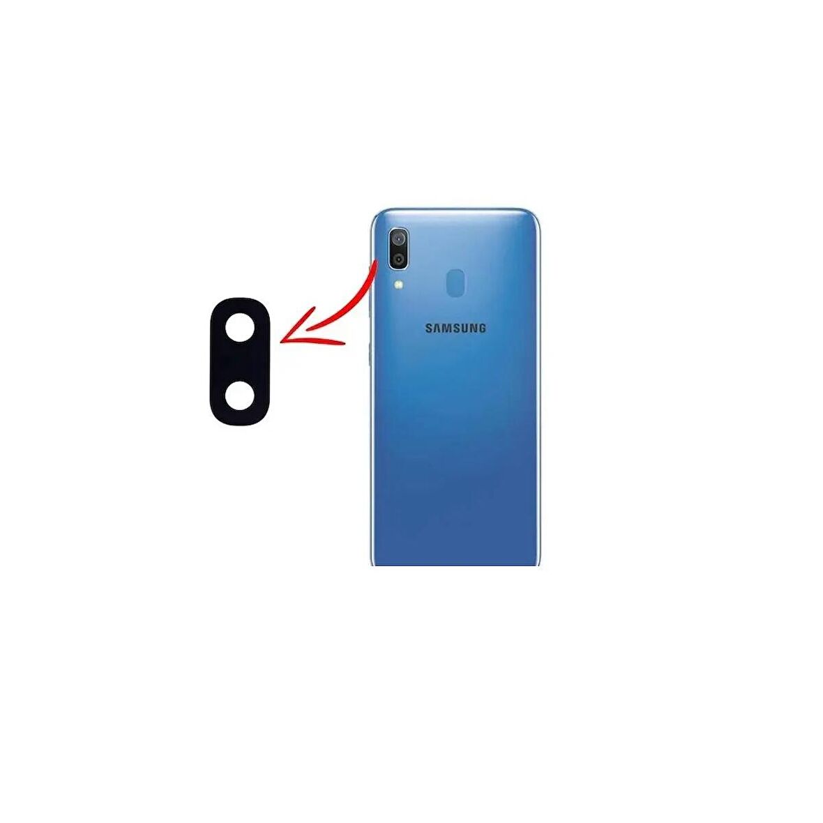 Samsung Galaxy A30 A305F İle Uyumlu Kamera Camı