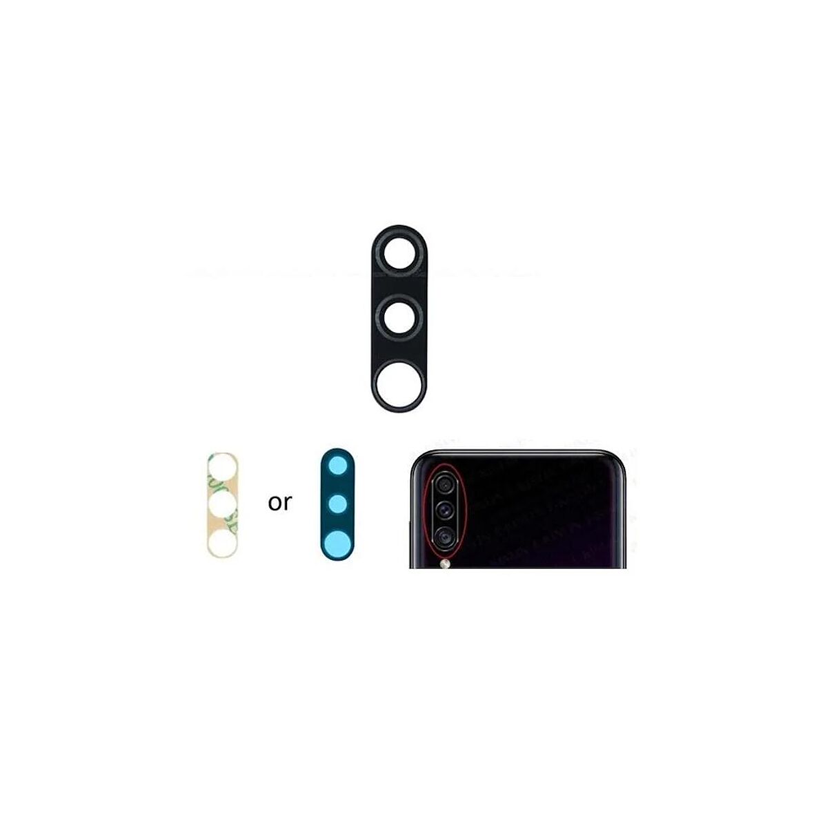 Samsung Galaxy A30S A307F İle Uyumlu Kamera Camı