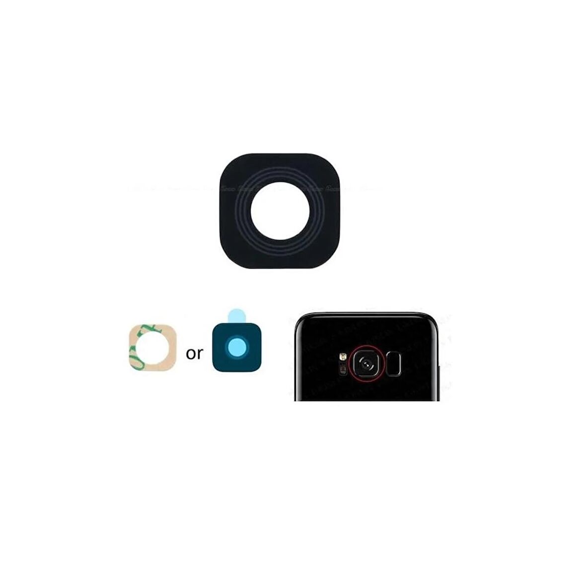 Samsung Galaxy S8 G950F İle Uyumlu Kamera Camı 