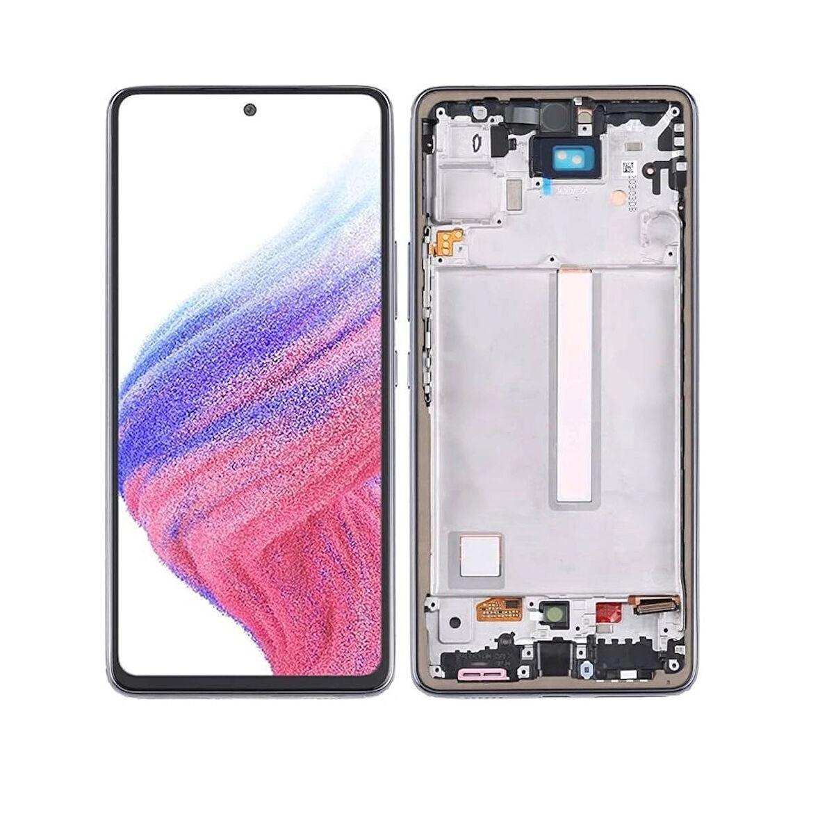 Samsung Galaxy A53 5G A536 İle Uyumlu Oled Ekran Dokunmatik Çıtalı Tam Ekran Siyah