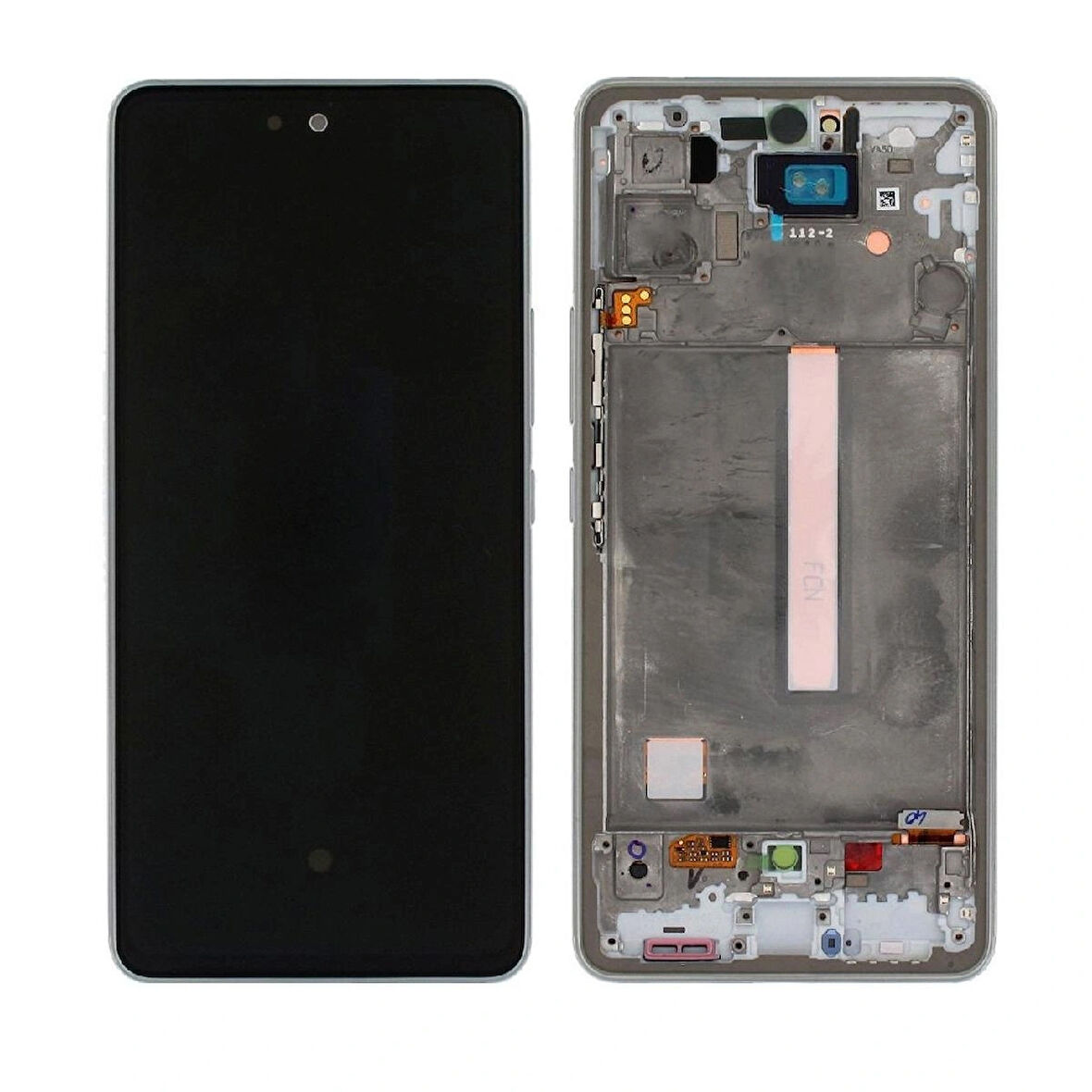 Samsung Galaxy A53 5G A536 İle Uyumlu Oled Ekran Dokunmatik Çıtalı Tam Ekran Gümüş