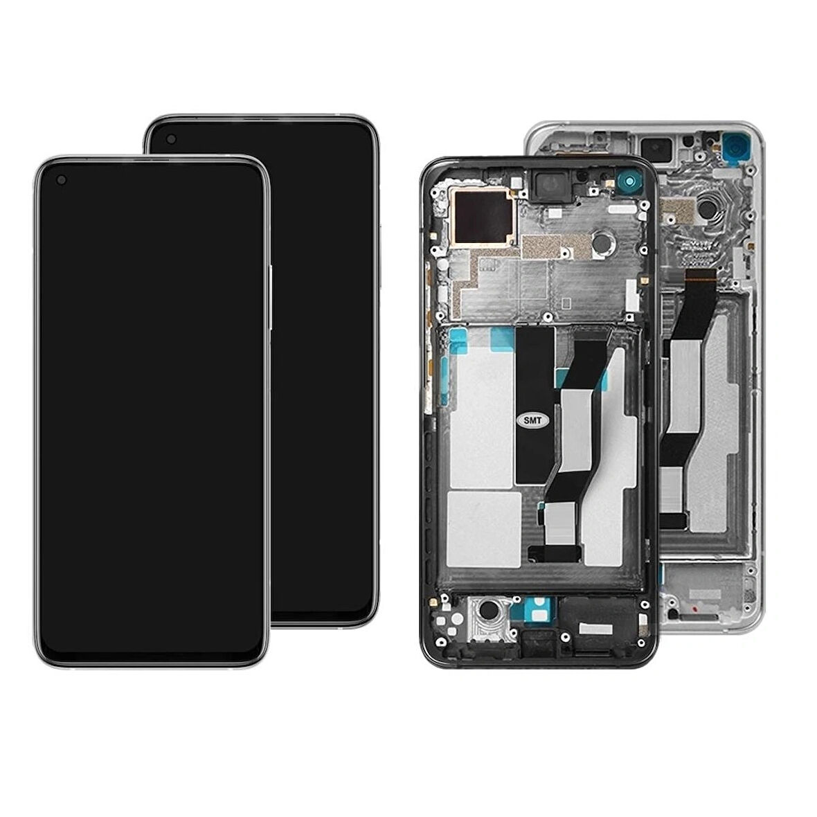 Xiaomi Mi 10T Pro İle Uyumlu Lcd Ekran Dokunmatik Çıtalı Gümüş