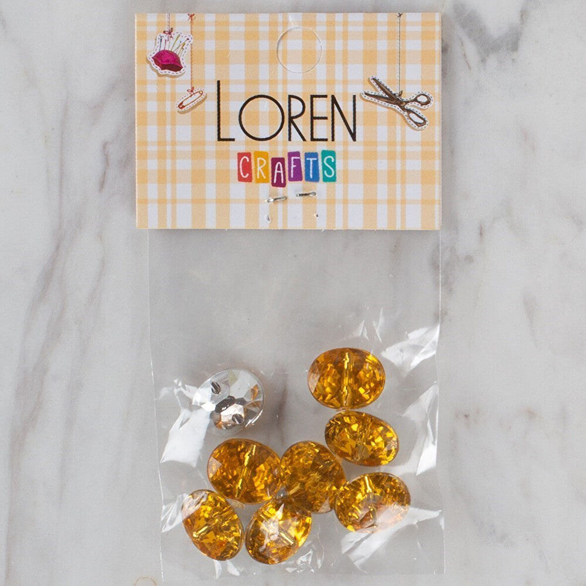 Loren Crafts Hardal Sarısı 8 Li Düğme - 242