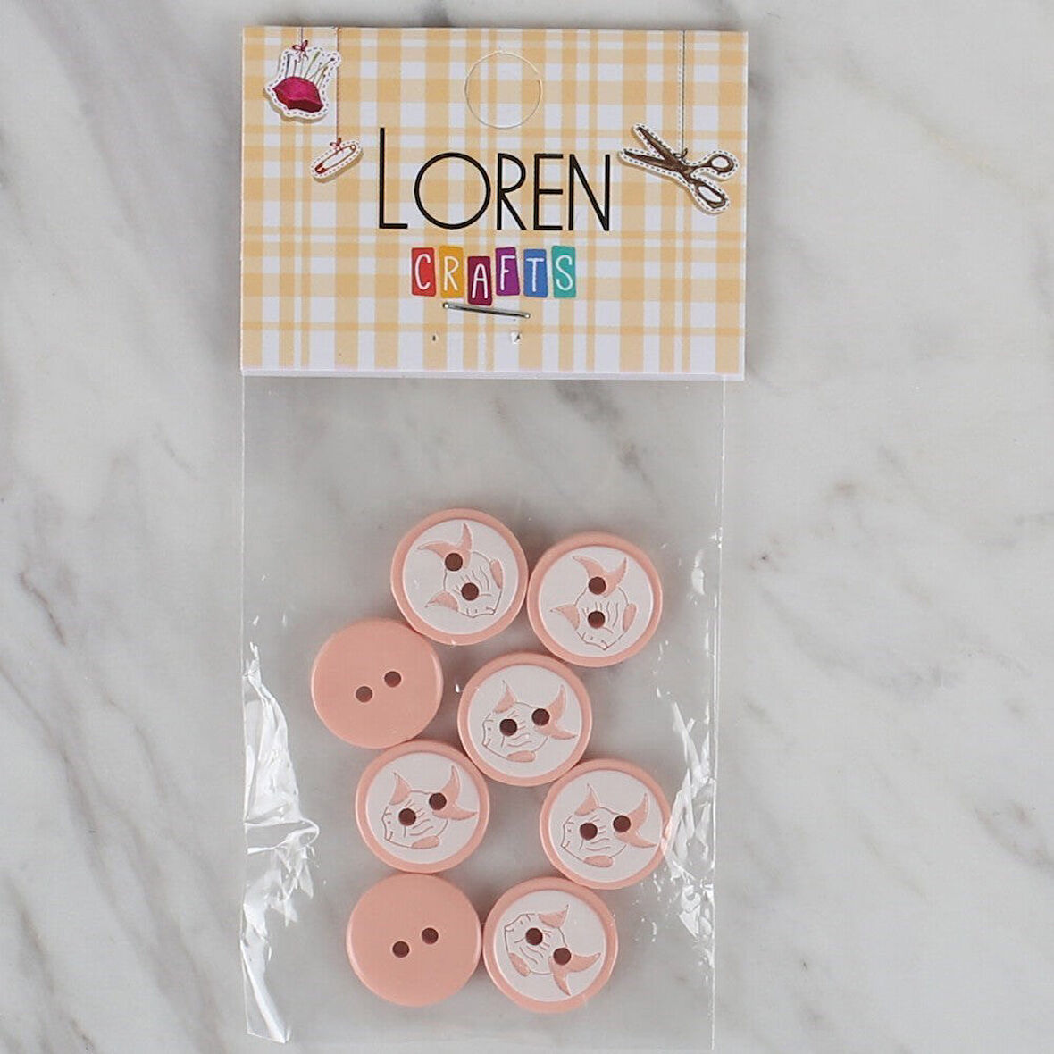 Loren Crafts Somon 8 Li Balık Düğme - 569