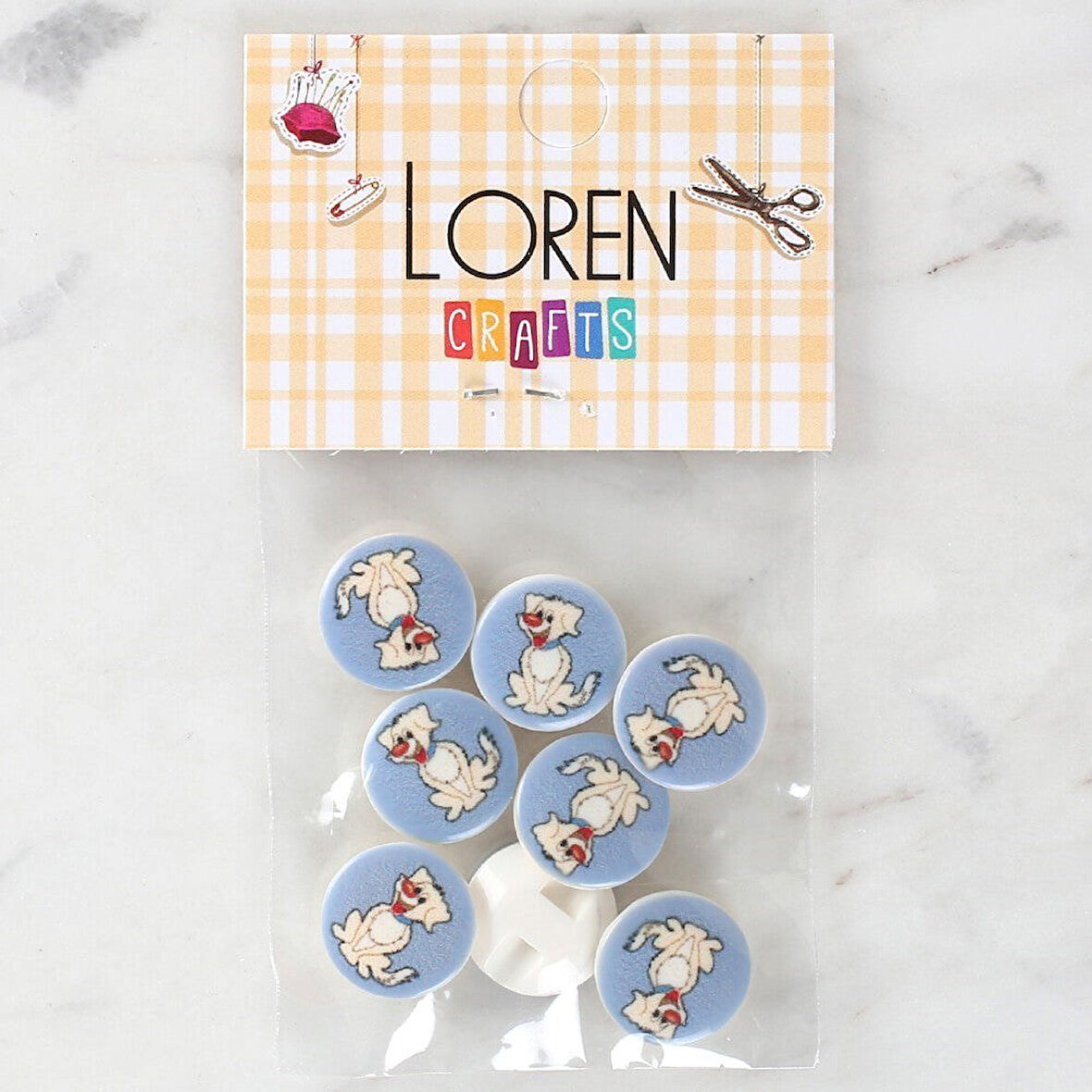 Loren Crafts 8'Li Köpek Düğme - 1243
