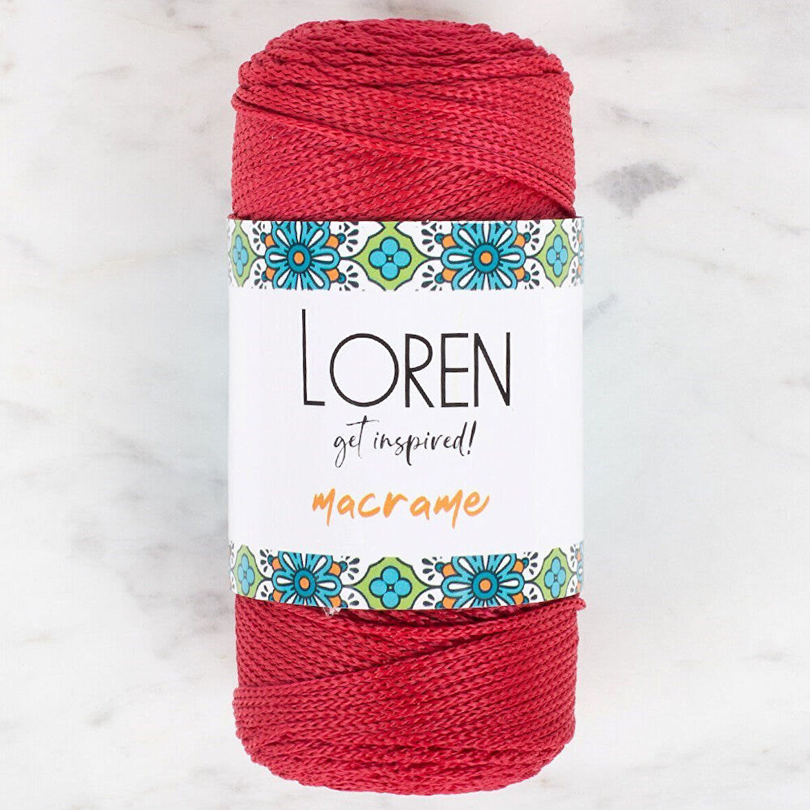 Loren Macrame Koyu Kırmızı El Örgü İpi - Rm 0105 - 34345