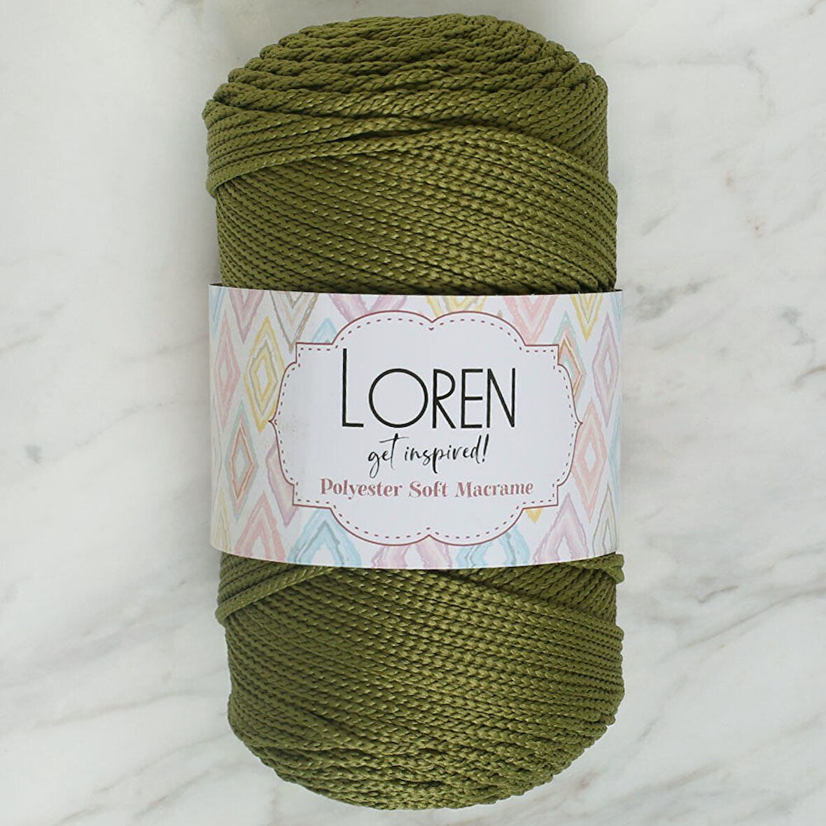 Loren Polyester Macrame Yeşil El Örgü İpi - Lm010 - 34429