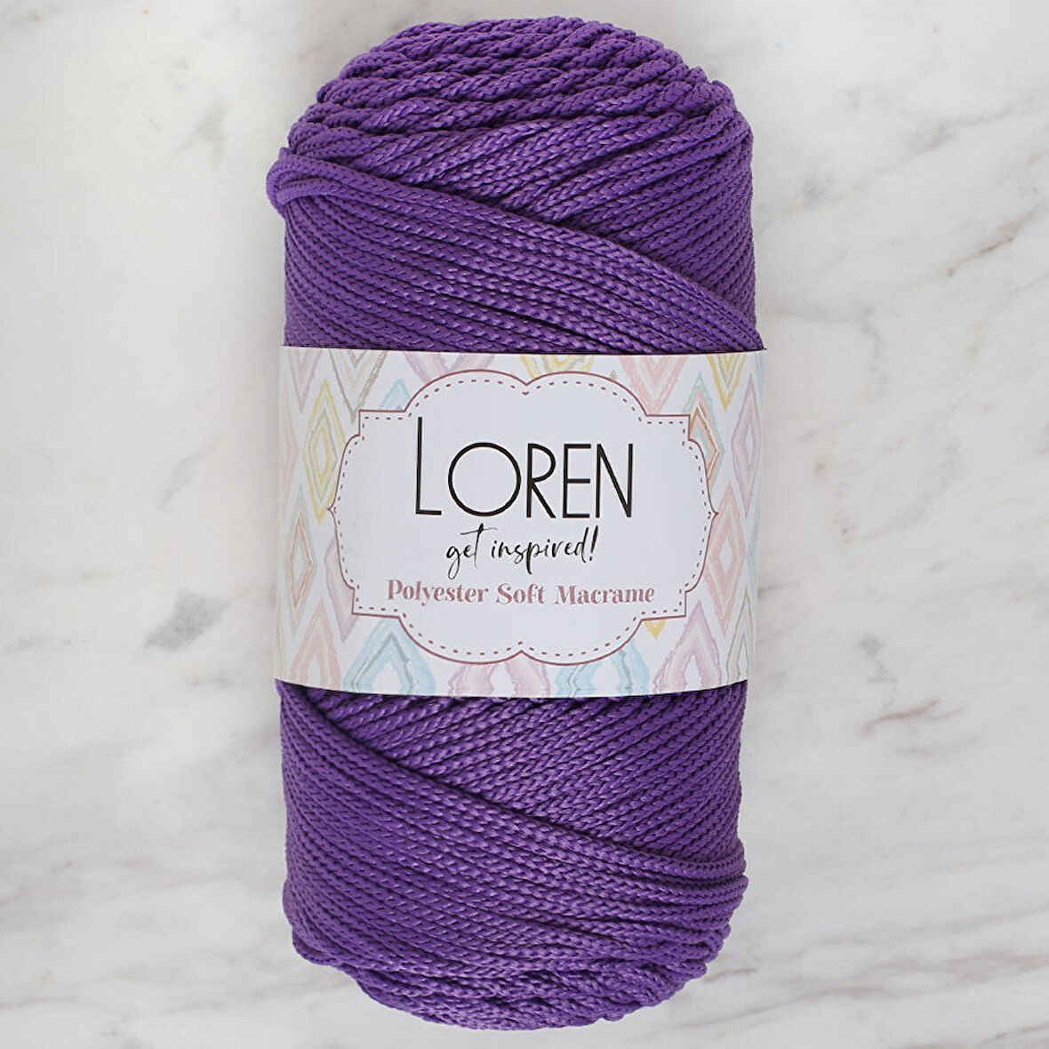 Loren Polyester Macrame Koyu Mor El Örgü İpi - Lm025 - 34434