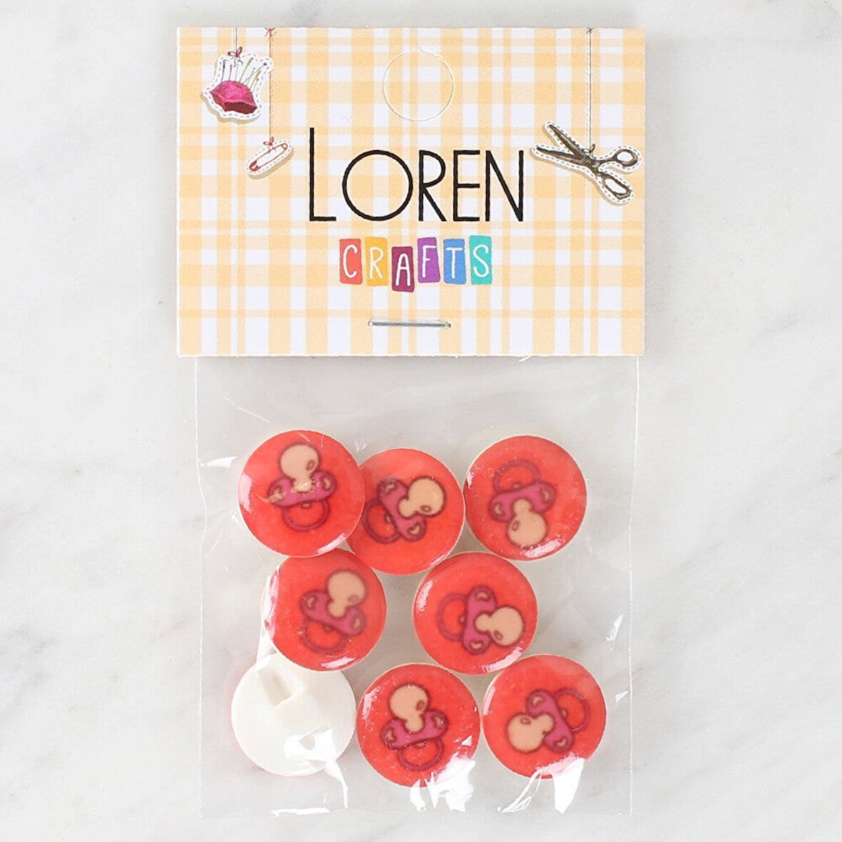 Loren Crafts 8'Li Emzik Düğme - 1012