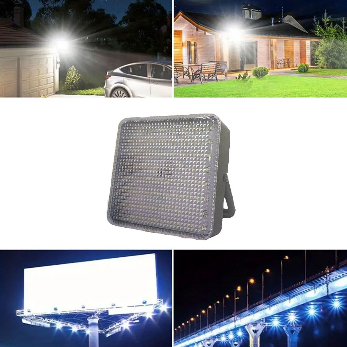 Buffer® Dış Mekan Ve Kamp İçin Usb İle Şarj Olan 4 Farklı Işık Modlu Güçlü Projektör Lamba 200W 3600