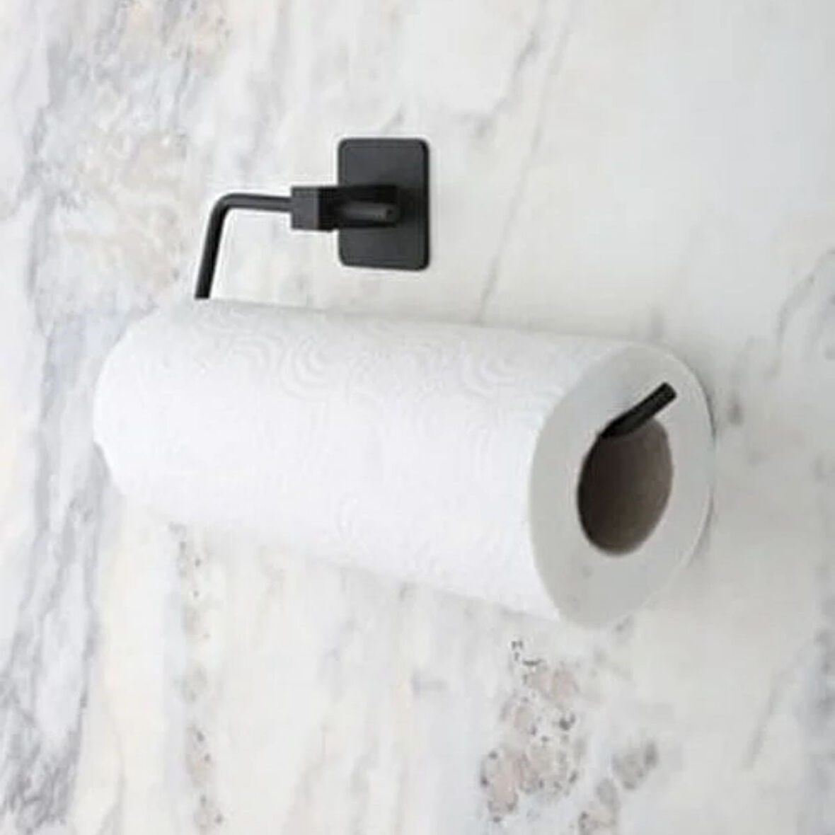 Buffer® Kendiliğinden Yapışkanlı Siyah Paslanmaz Metal Rulo Havluluk Aparat