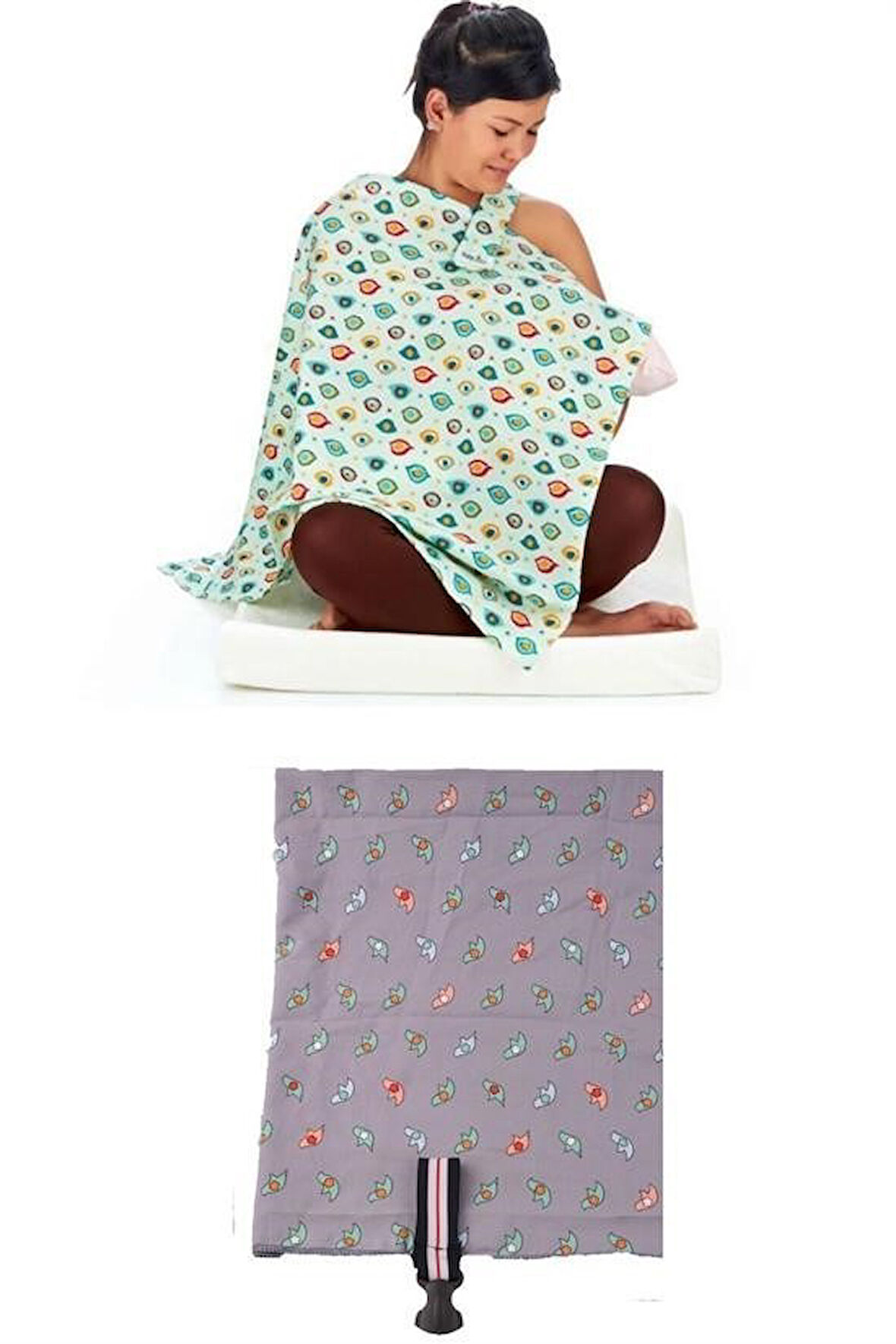 Buffer® Kullanışlı Bebek Emzirme Önlüğü Kuş Desenli