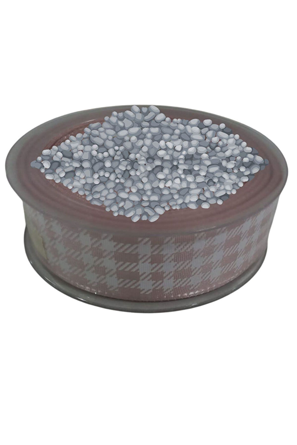 Tafta Ekoseli Kurdele 25 Mm Pudra 5 Metre