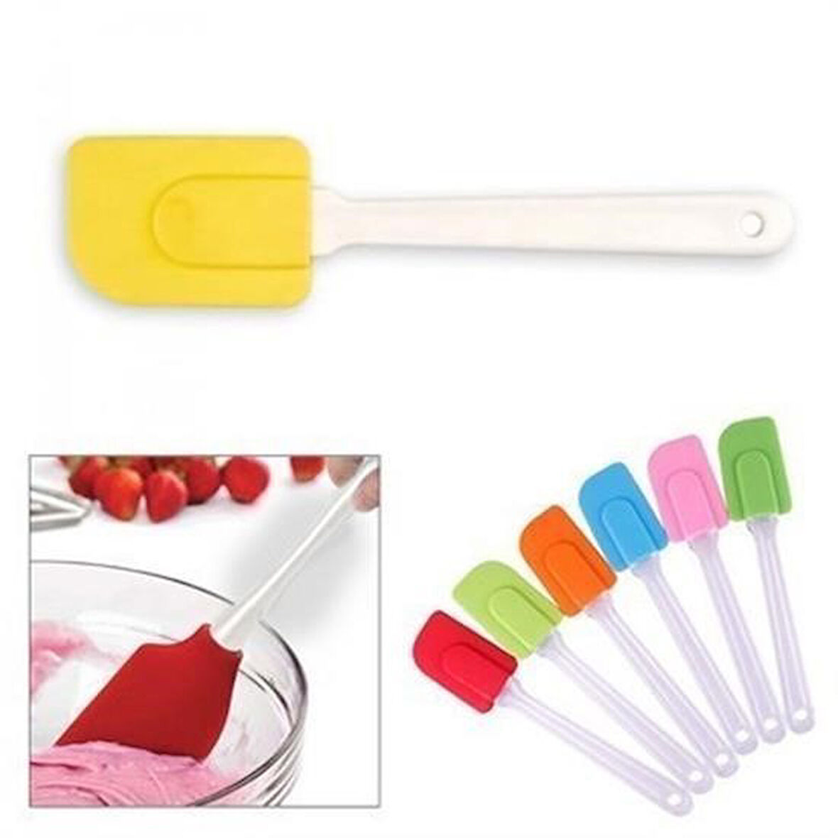Buffer® Dekoratif Renkli Silikon Spatula Pratik Sevimli Spatula Kaşık