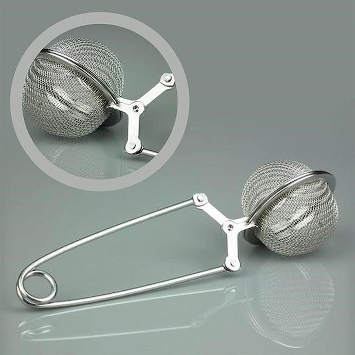 Buffer® Paslanmaz Metal Pratik Kolay Bitki Çayı Demleme Süzgeci Aparatı