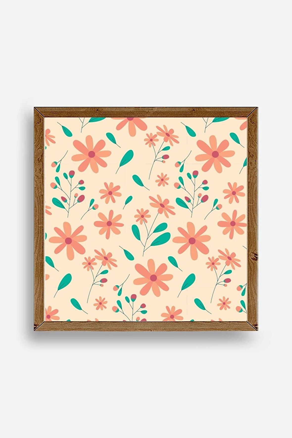 Çiçek Ahşap Çerçeveli Tablo